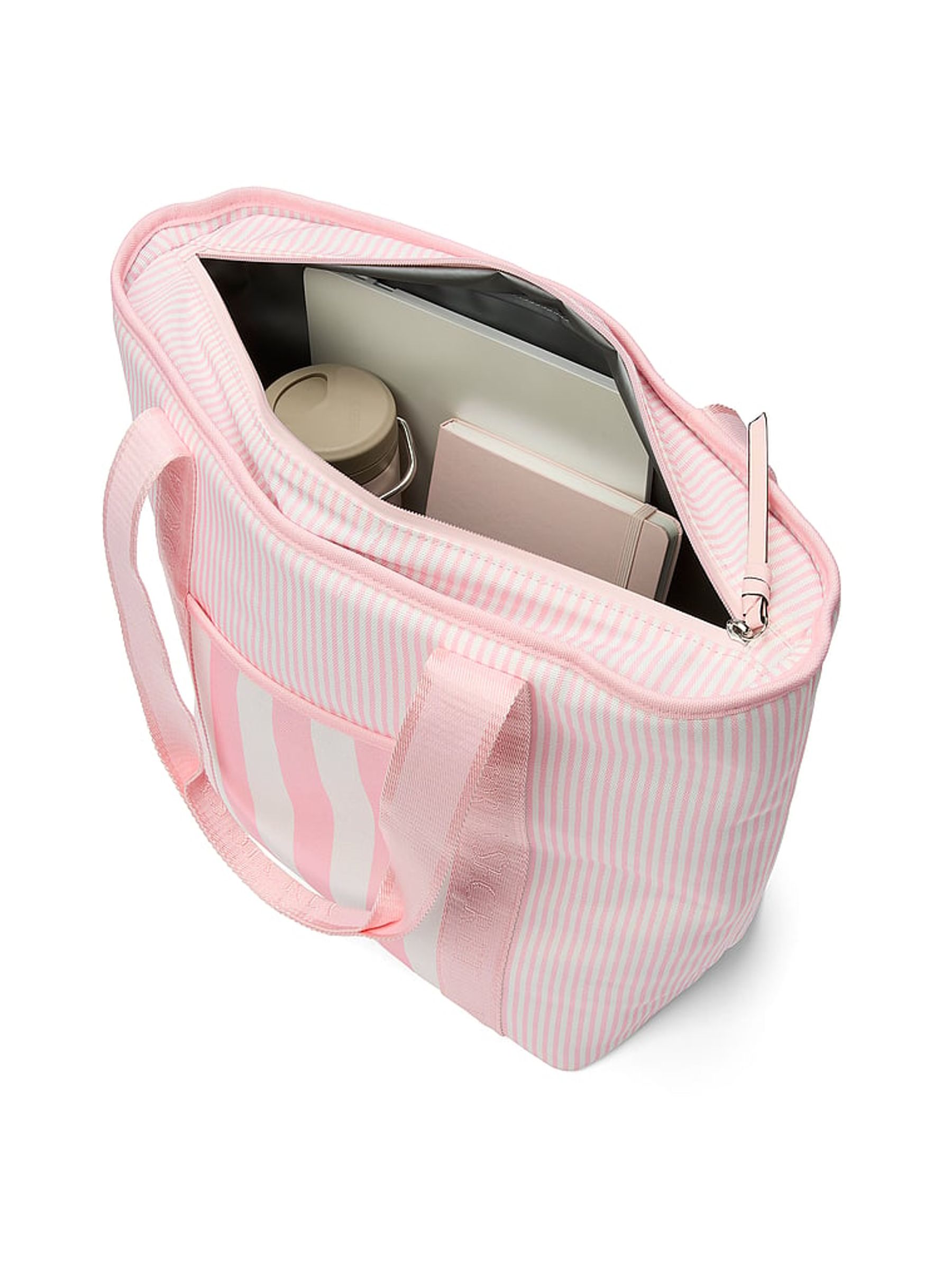 Pink Iconic Stripe Cooler Tote Bag - Image 6 of 6 Pink Iconic Stripe Cooler Tote Bag - Image 6 of 6