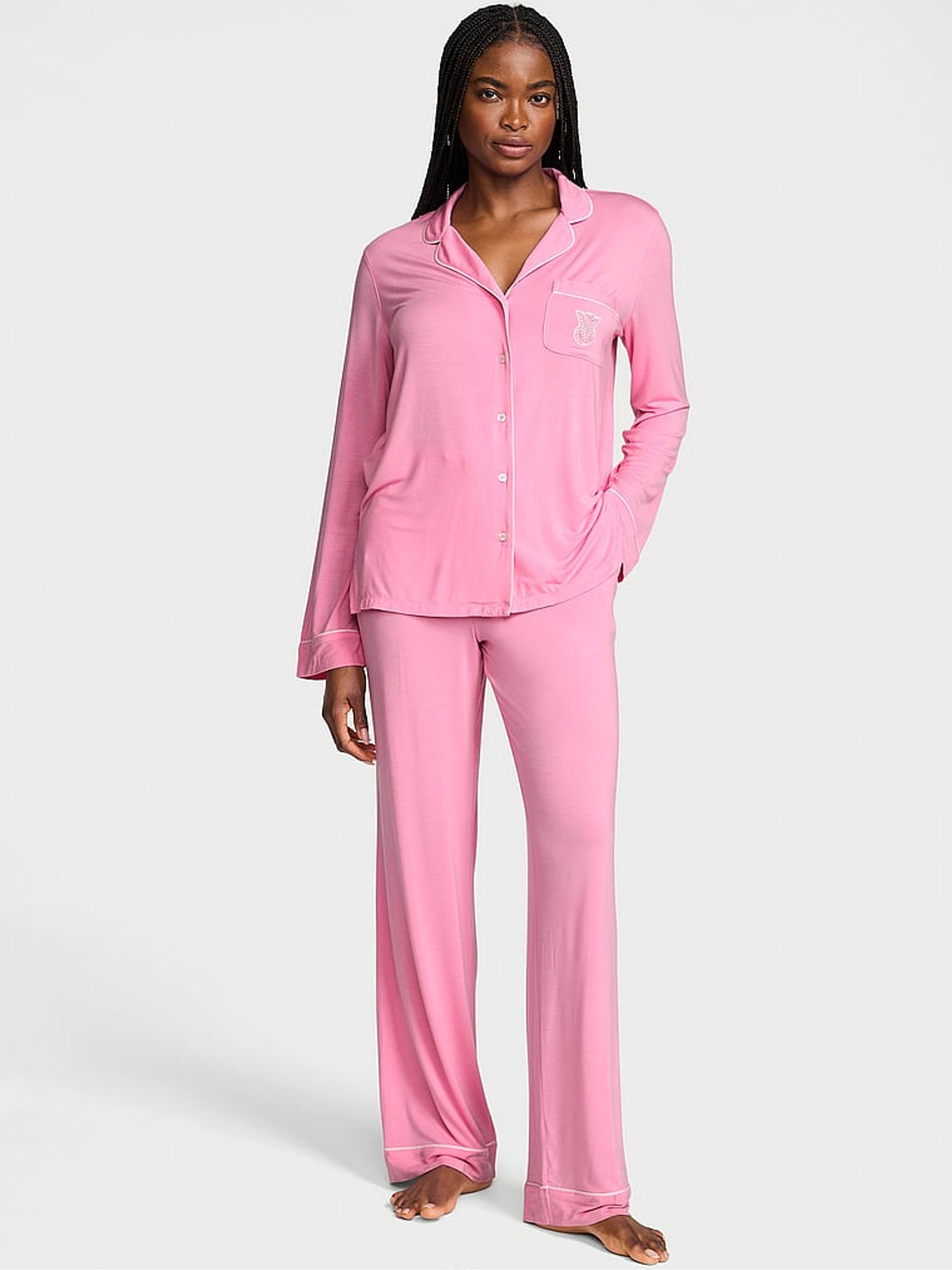 Pink Sugar Modal Long Pyjamas Set - Image 1 of 2