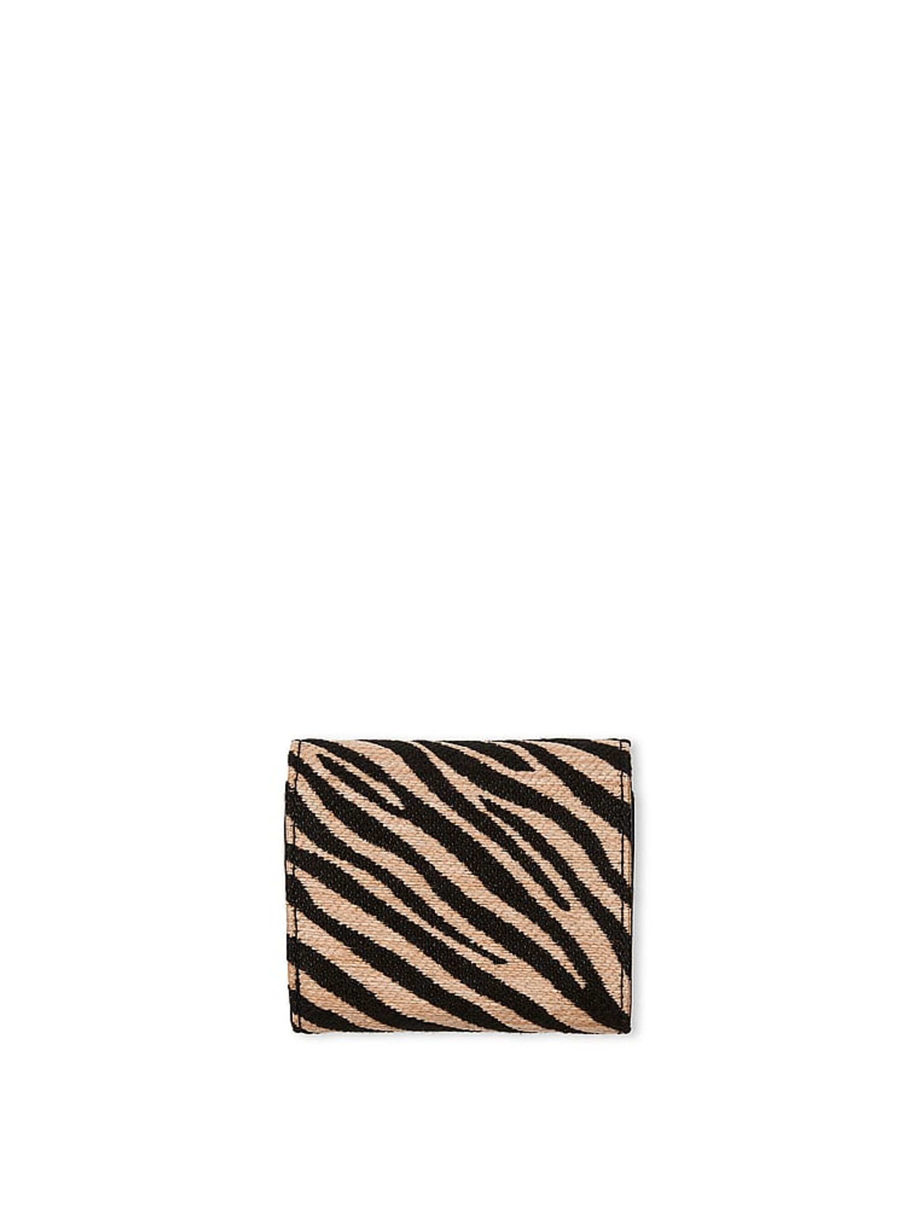 Black Zebra Straw Foldover Card Holder - Image 2 of 3