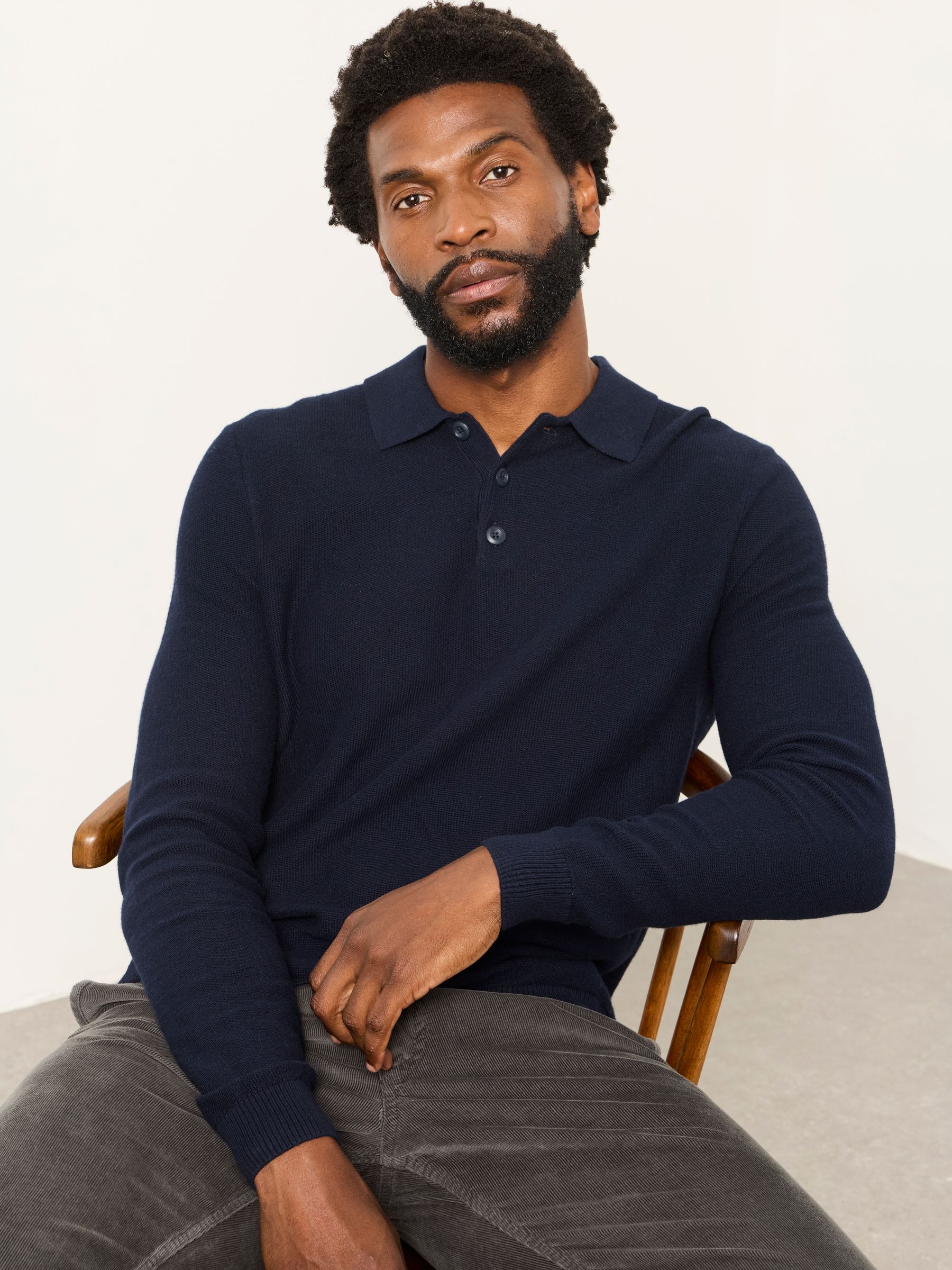 Rye Navy Knitted Long Sleeve Jumper - Image 4 of 6