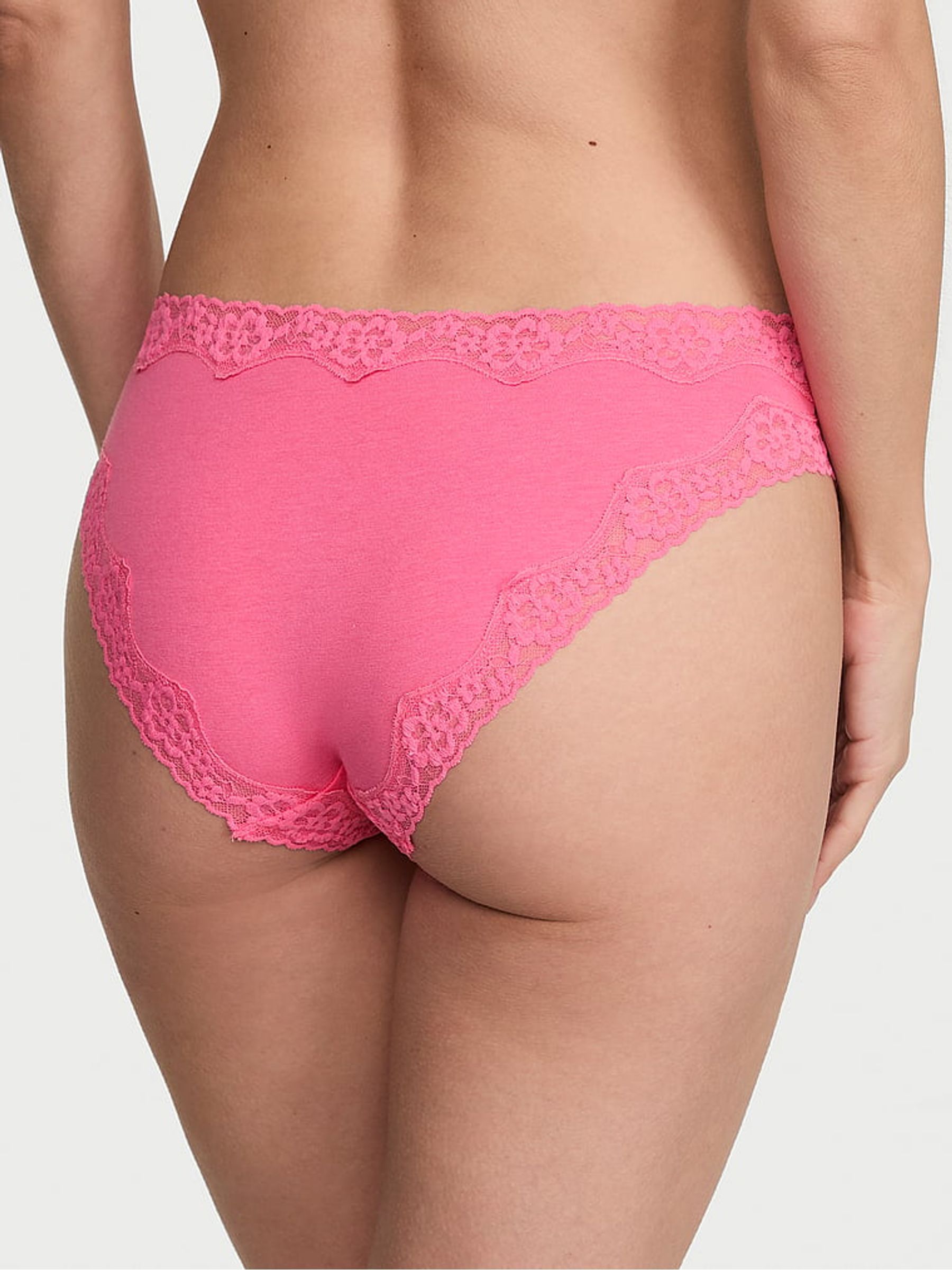 Pink Radiance Bikini Cotton Lace Waist Knickers - Image 2 of 2