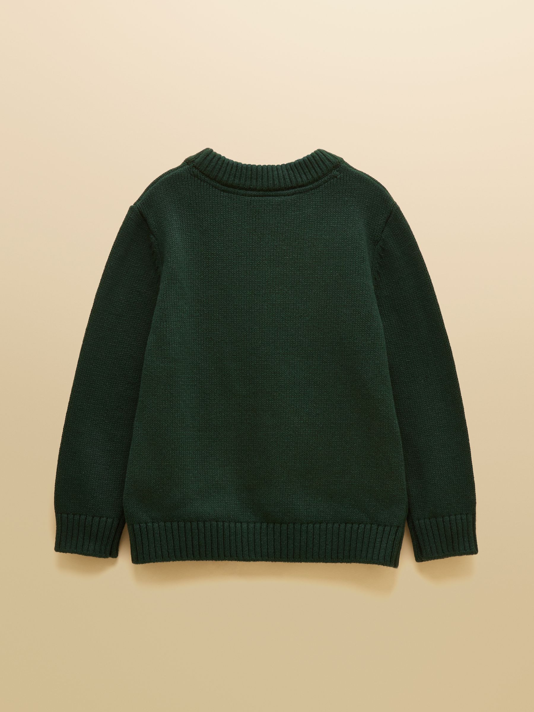 Boys' Intarsia Green Jonty Fox Knit Jumper - Image 2 of 4
