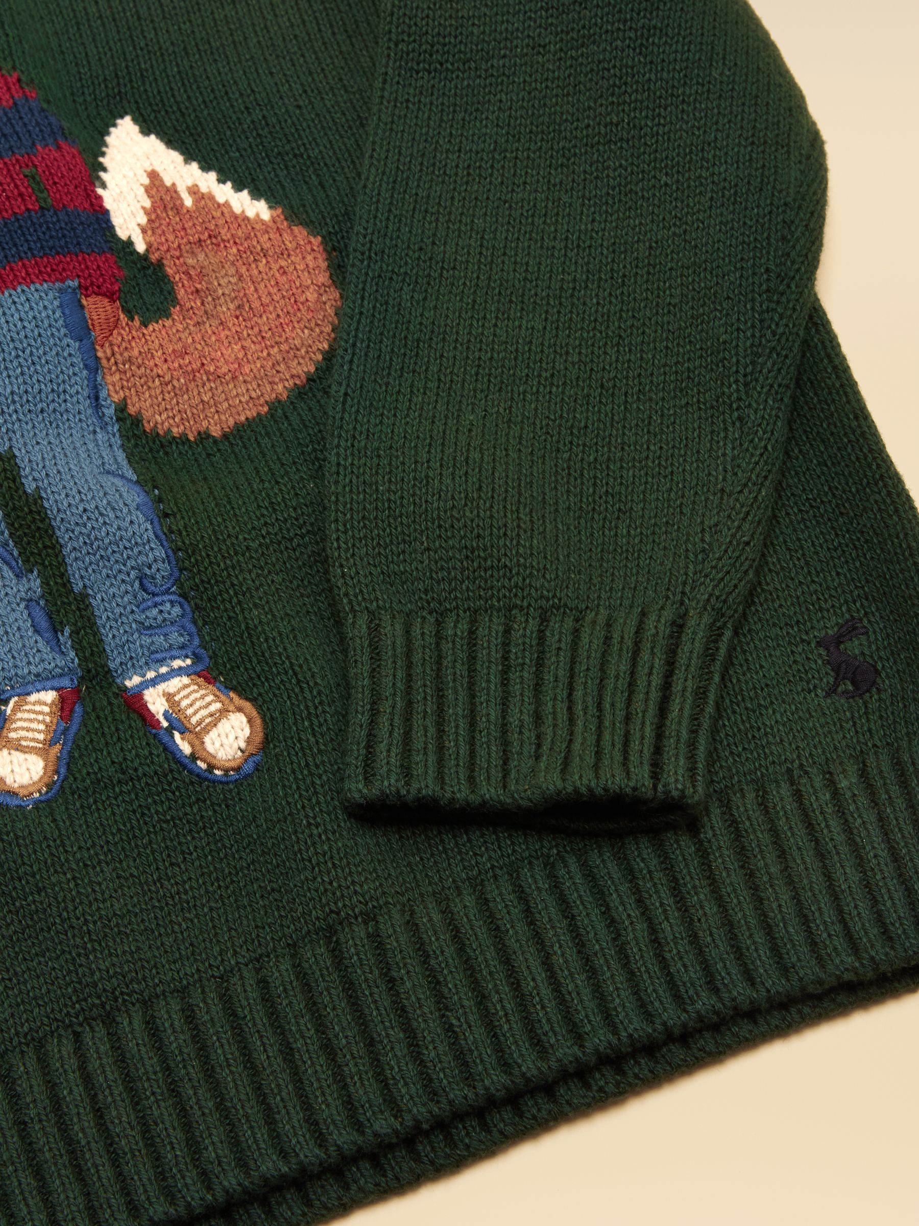 Boys' Intarsia Green Jonty Fox Knit Jumper - Image 4 of 4