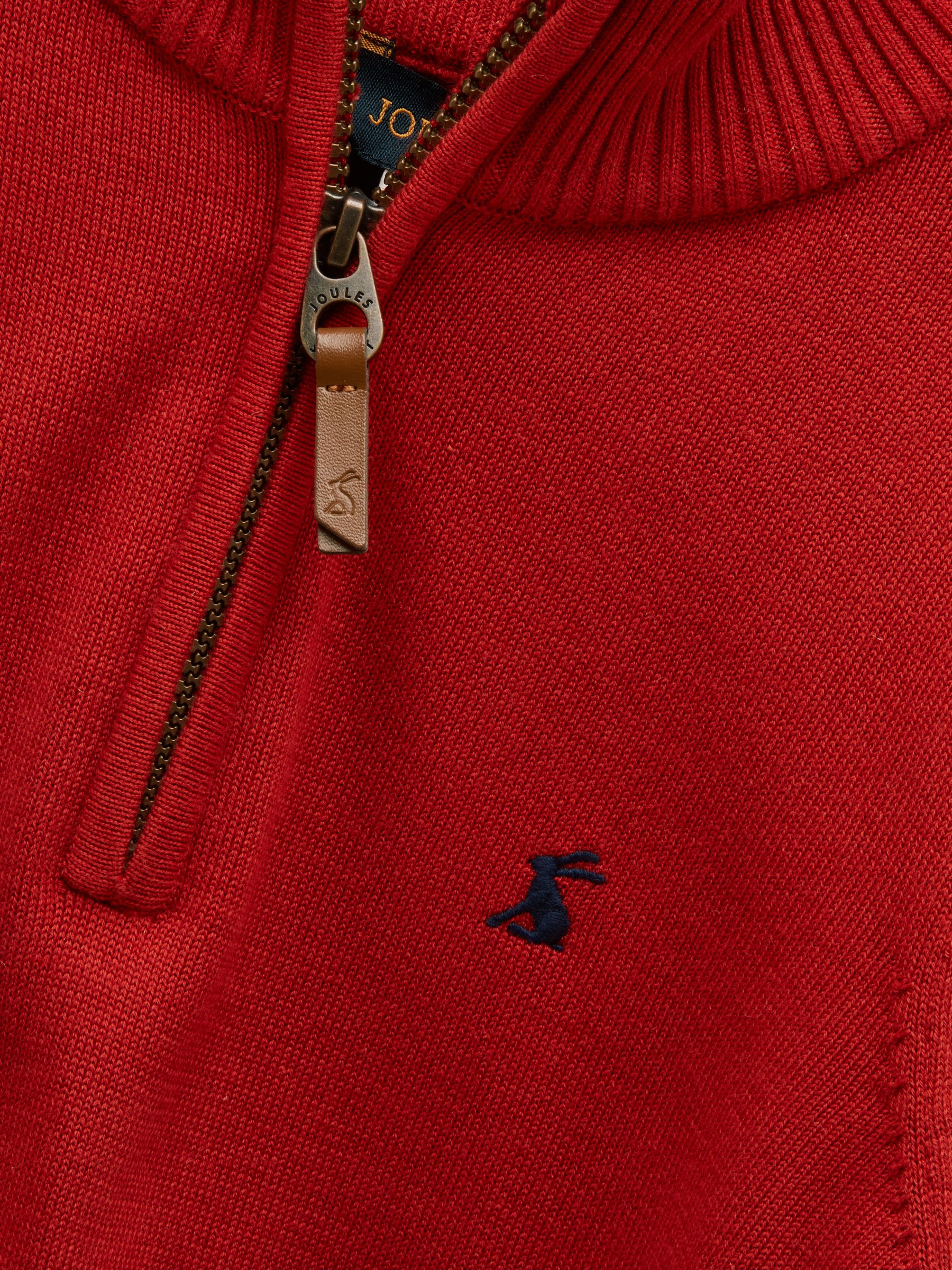 Boys' Hillside Burnt Orange Knit Quarter Zip Jumper - Image 3 of 4