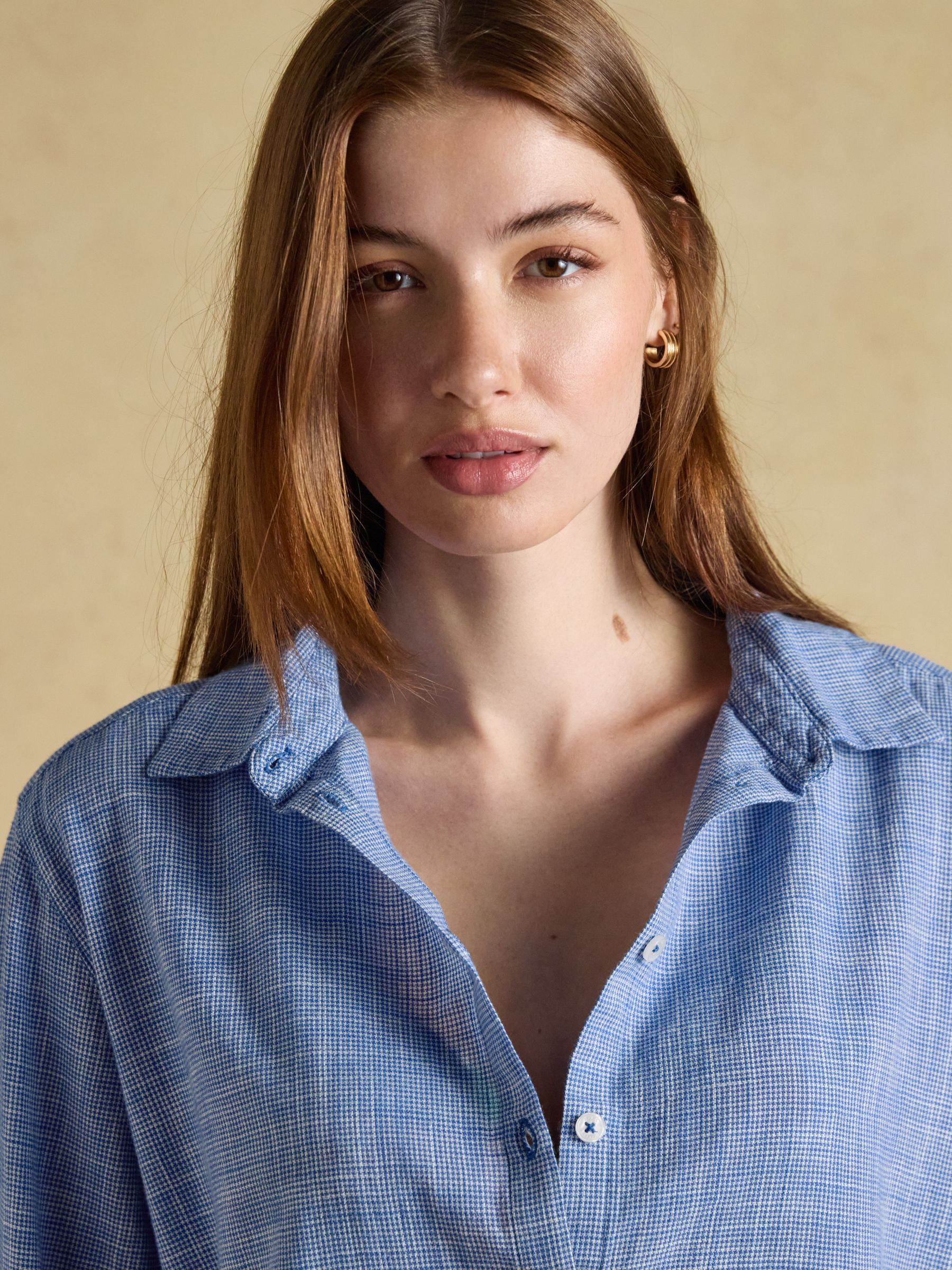 Sophia Blue Longline Cotton Shirt - Image 4 of 8