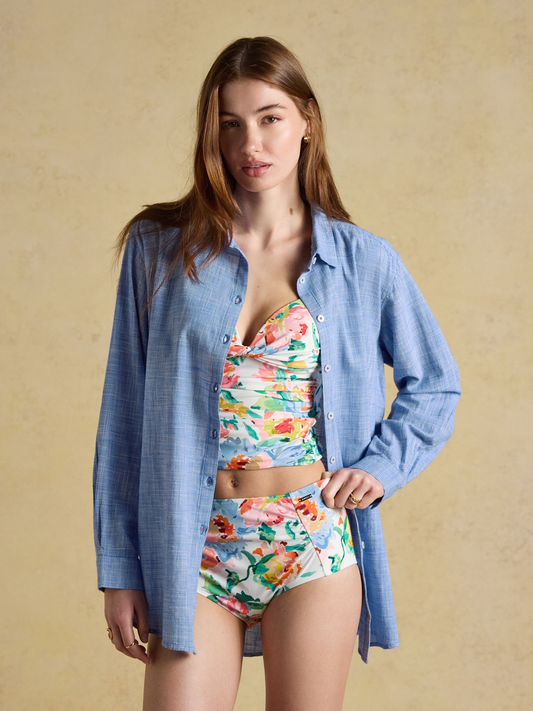 Sophia Blue Longline Cotton Shirt - Image 6 of 8