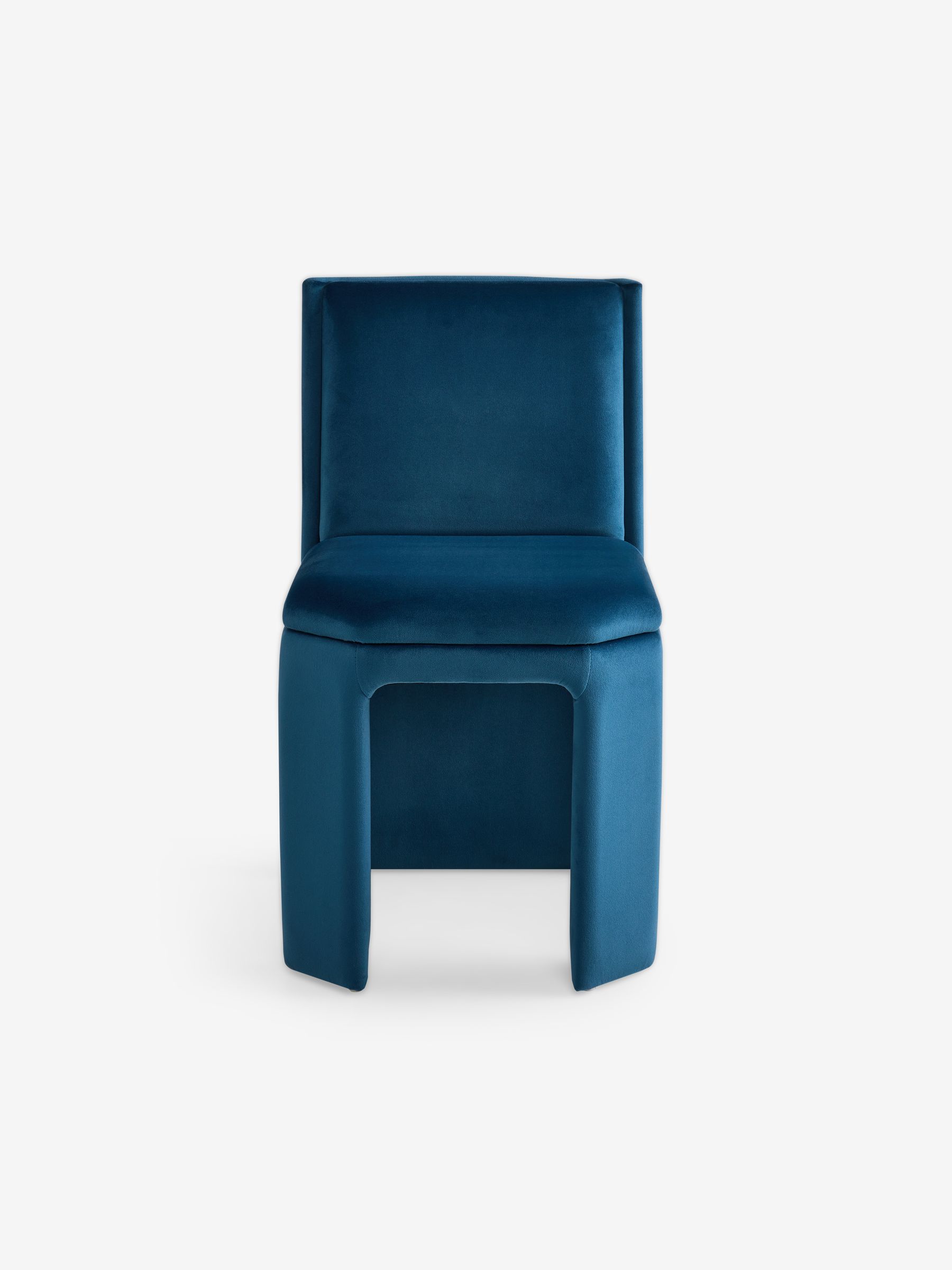 Set of 2 Ciel Fully Upholstered Dining Chairs in Velvet Navy - Image 4 of 5