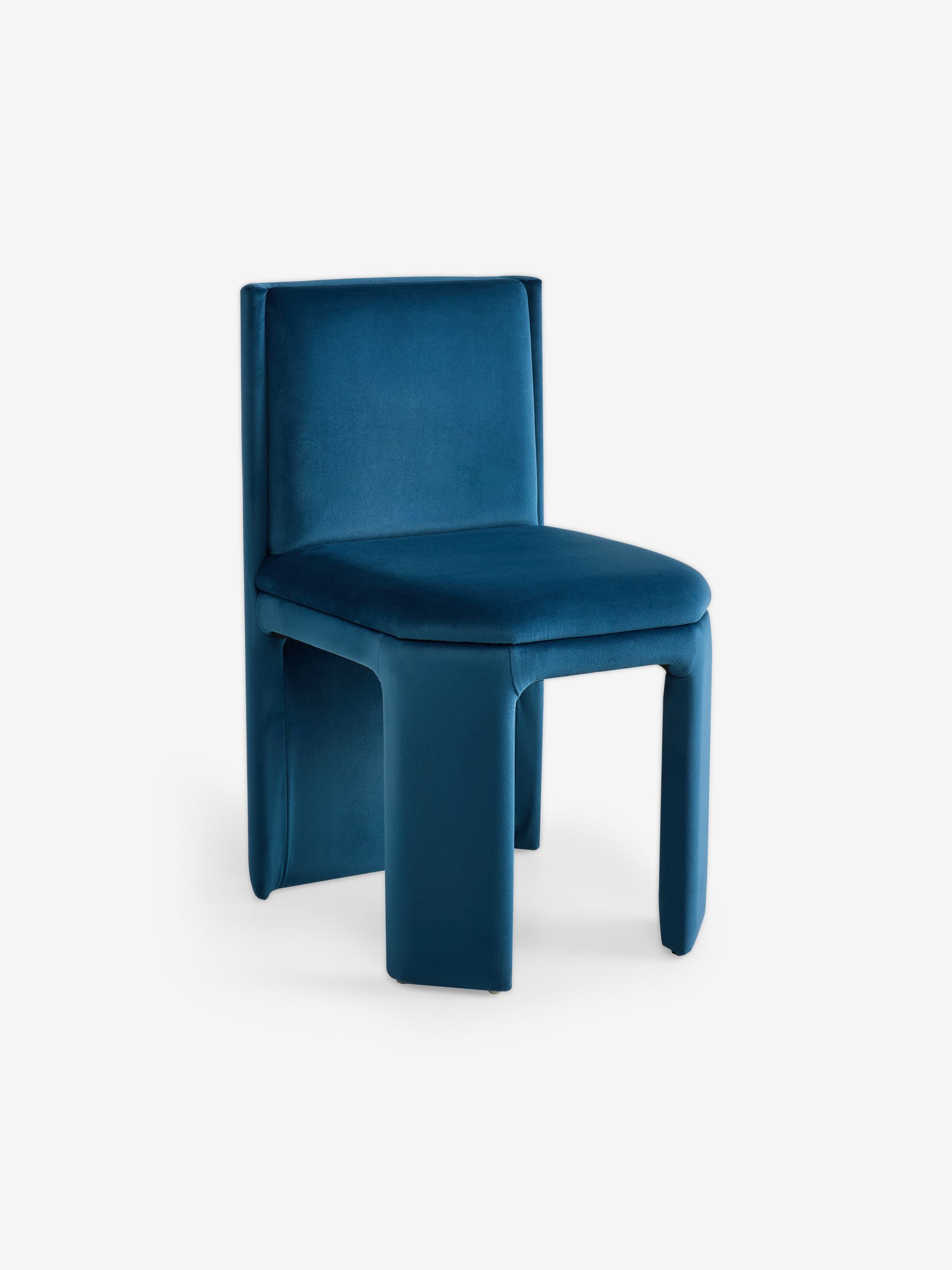 Set of 2 Ciel Fully Upholstered Dining Chairs in Velvet Navy - Image 5 of 5