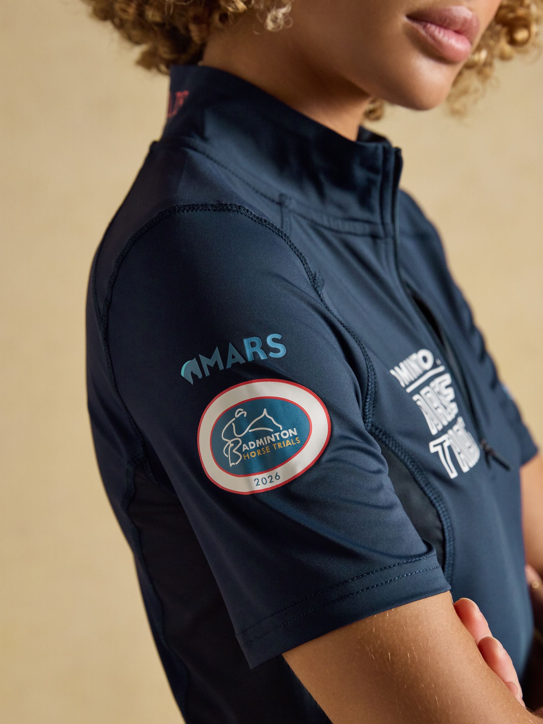 Navy Official Badminton Horse Trials 1/4 Zip Active Top - Image 3 of 8