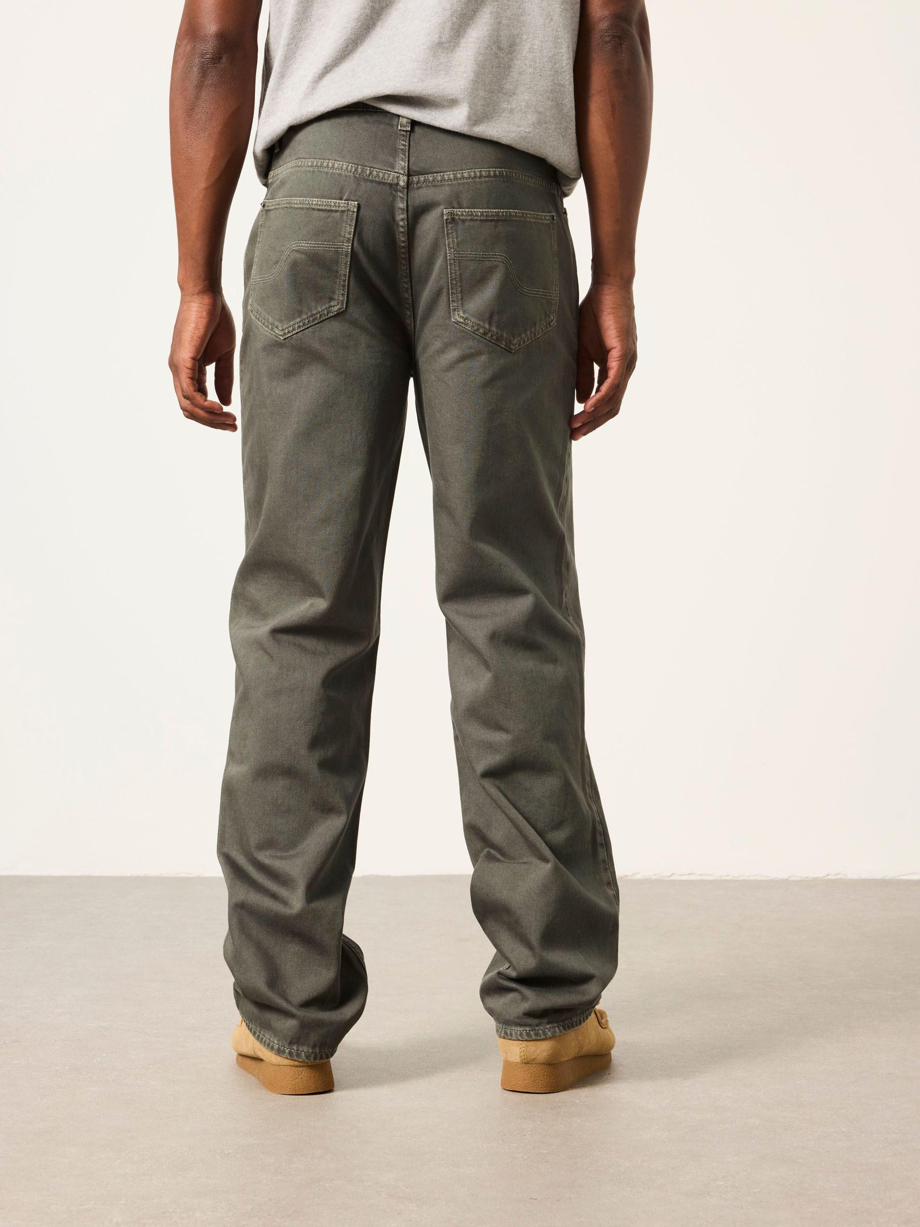 Dark Green Relaxed Straight Fit Jeans - Image 2 of 6