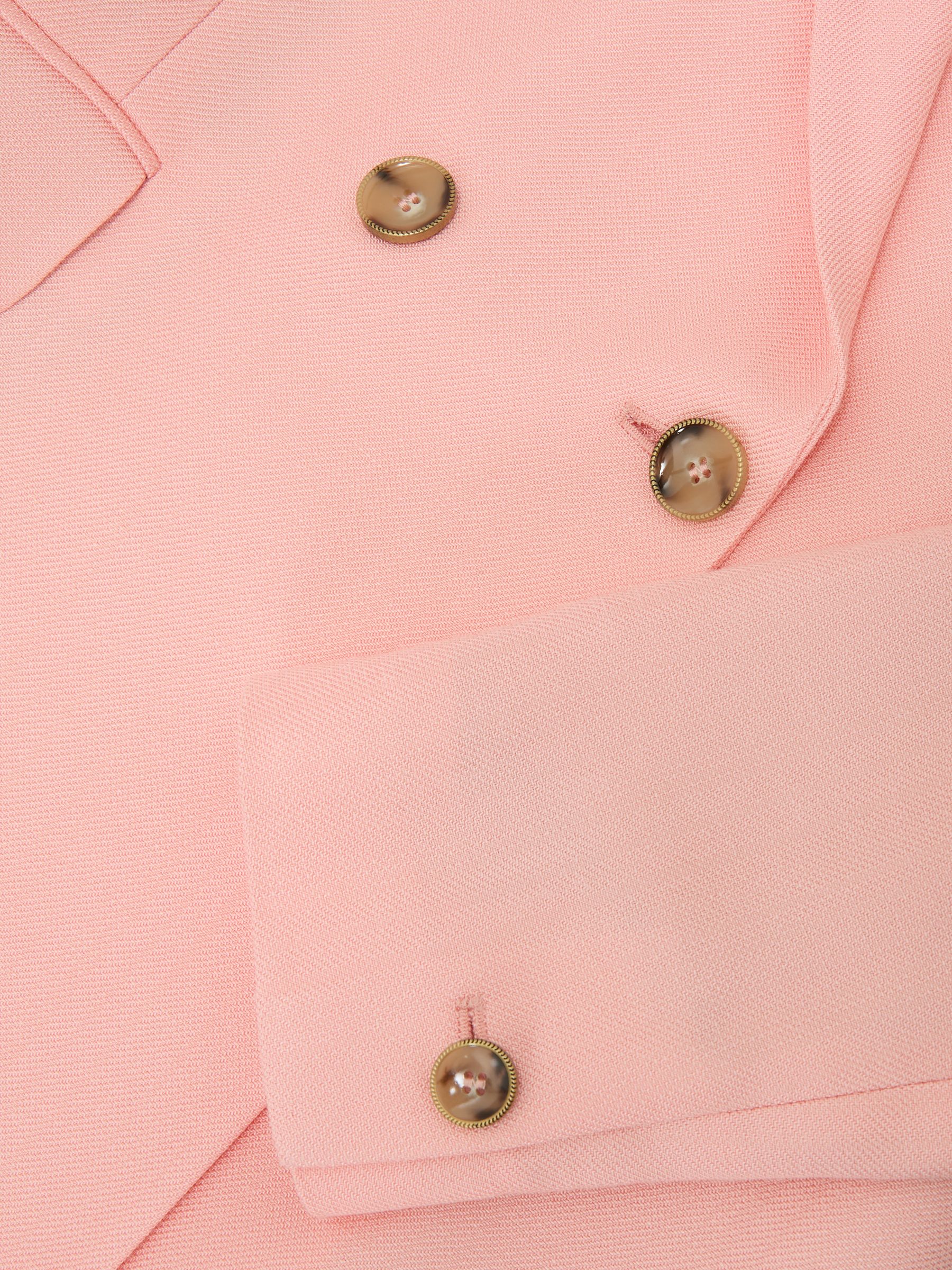 Petite Double-Breasted Peak-Lapel Suit Jacket in Pink - Image 7 of 8