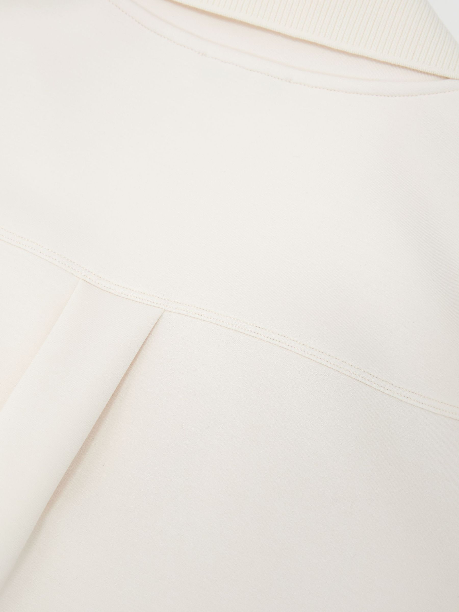 Premium Interlock Open-Collar Sweatshirt in Ivory - Image 7 of 7