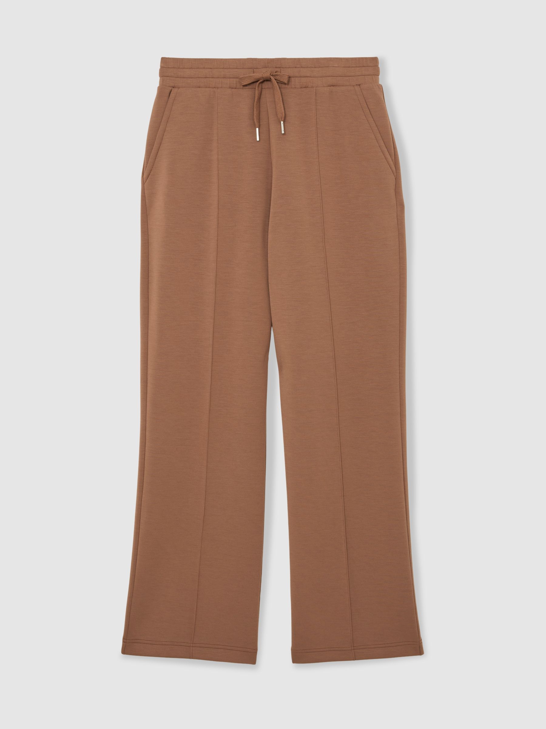 Premium Interlock Wide-Leg Joggers in Camel - Image 2 of 8