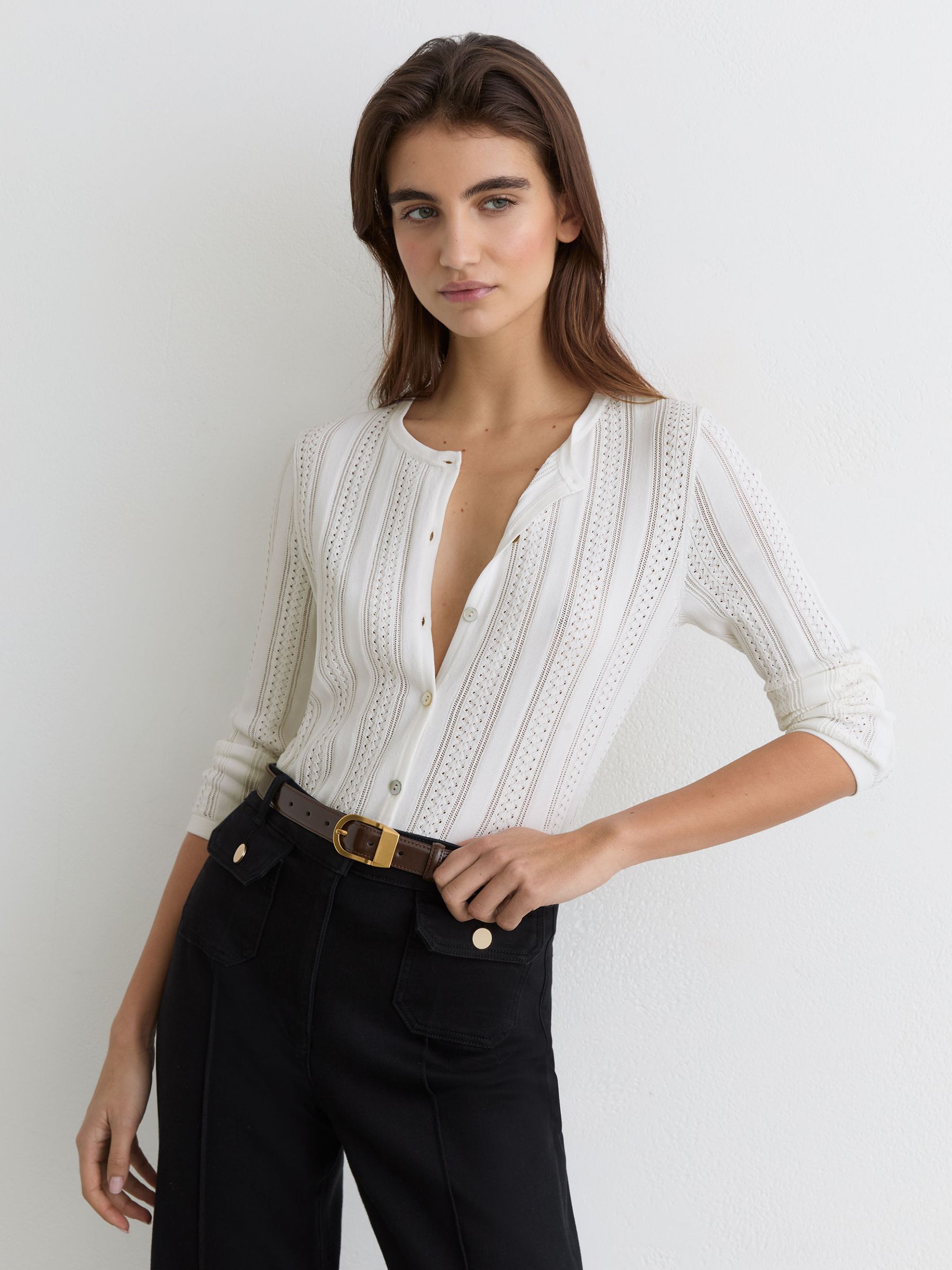 Cardigan in White - Image 3 of 6