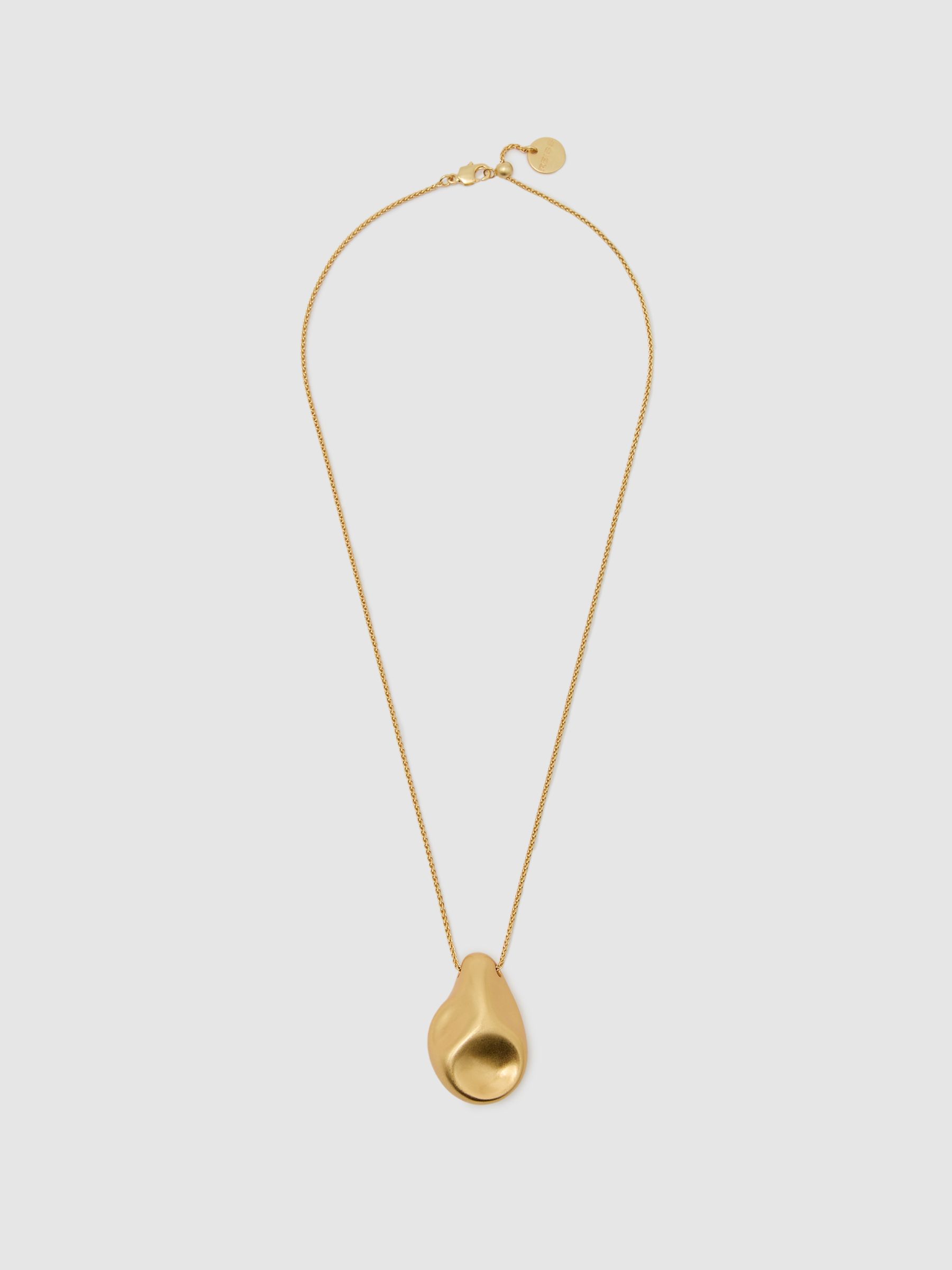 Sculpted Pendant Necklace in Gold Tone - image 1