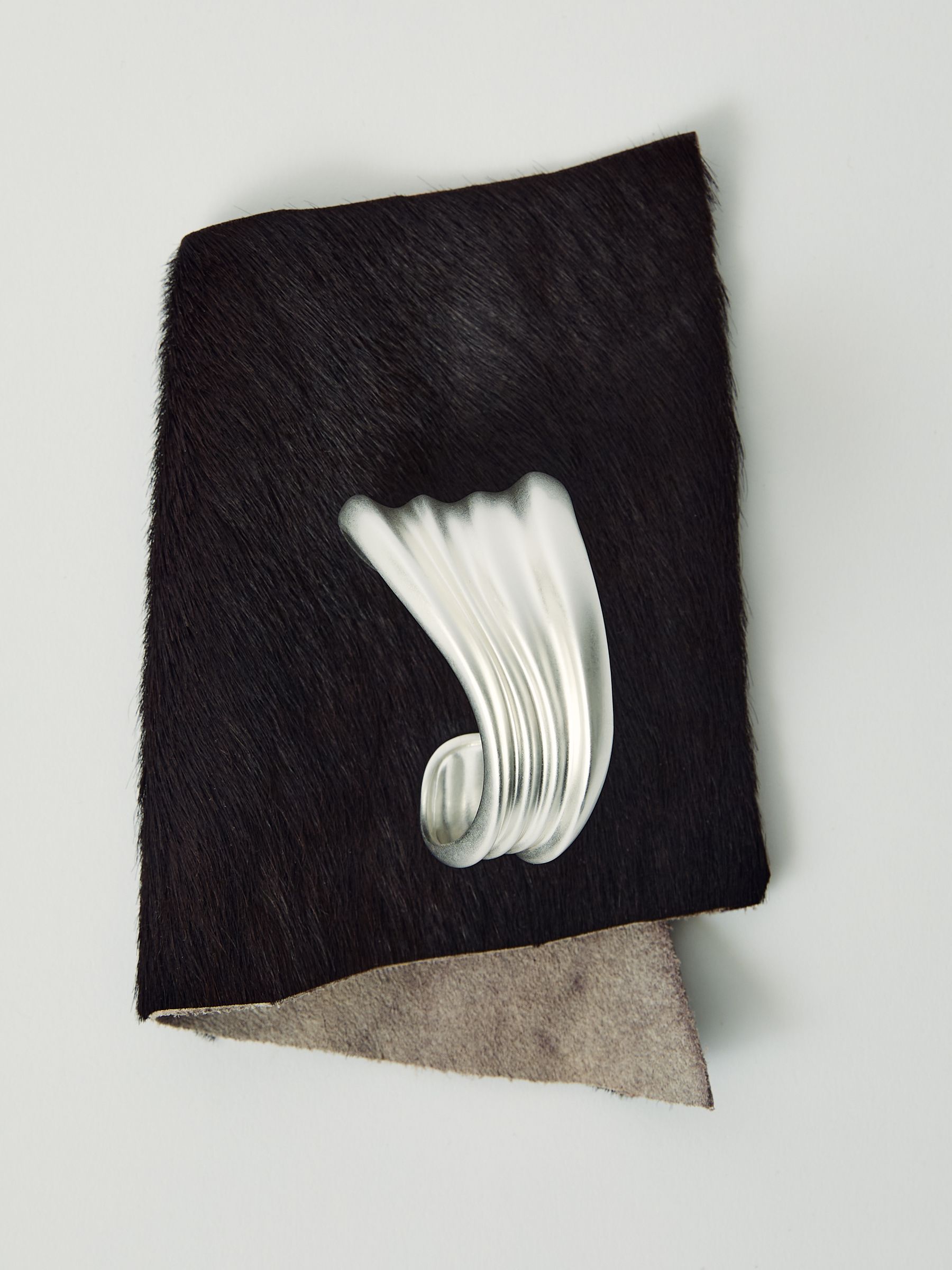 Fluid Sculpted Cuff in Silver - Image 2 of 5