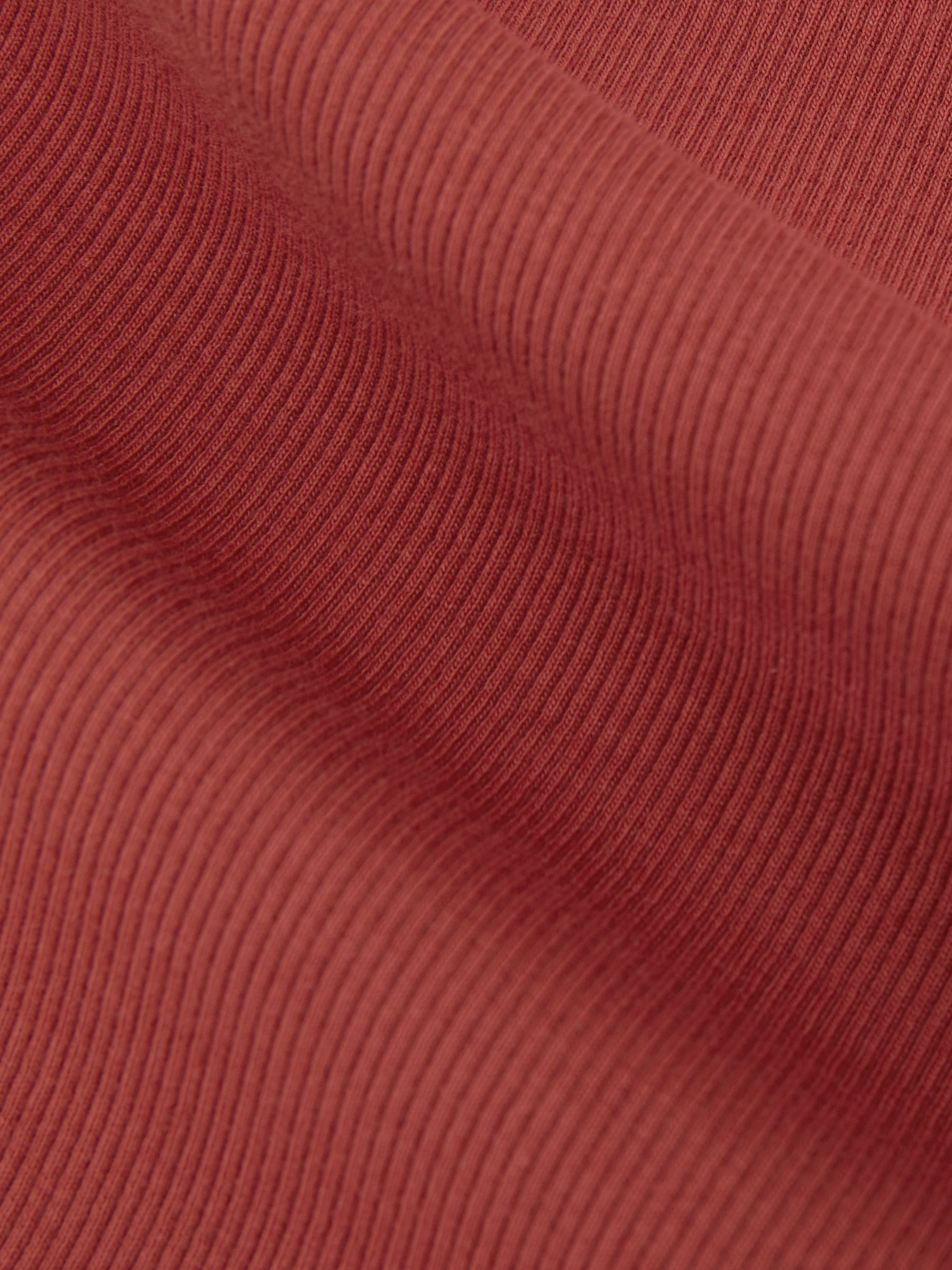 Stretch-Cotton Ribbed Square-Neck Vest in Rust Red - Image 7 of 7