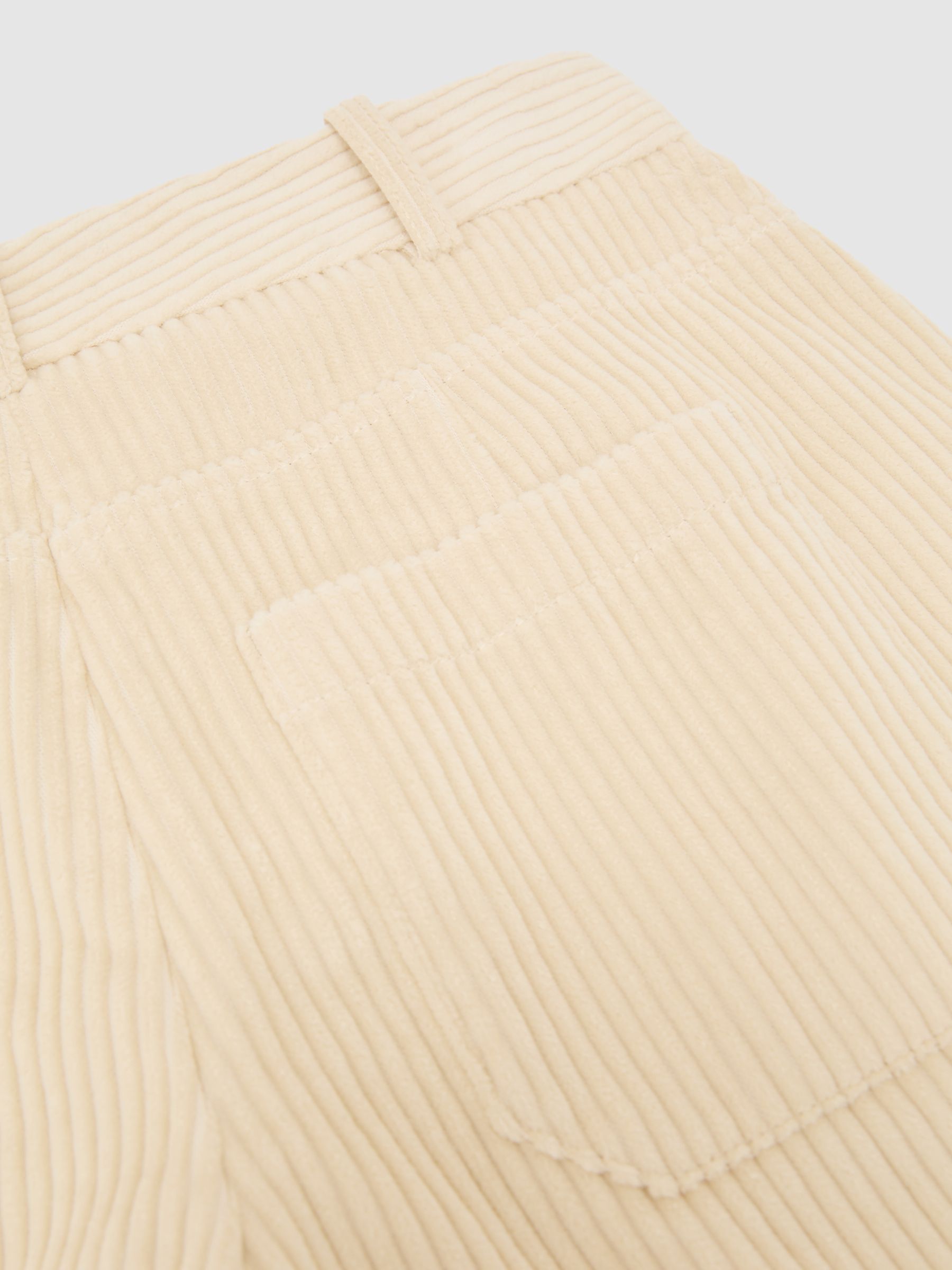 Cotton Corduroy Wide-Leg Trousers in Cream - Image 6 of 6