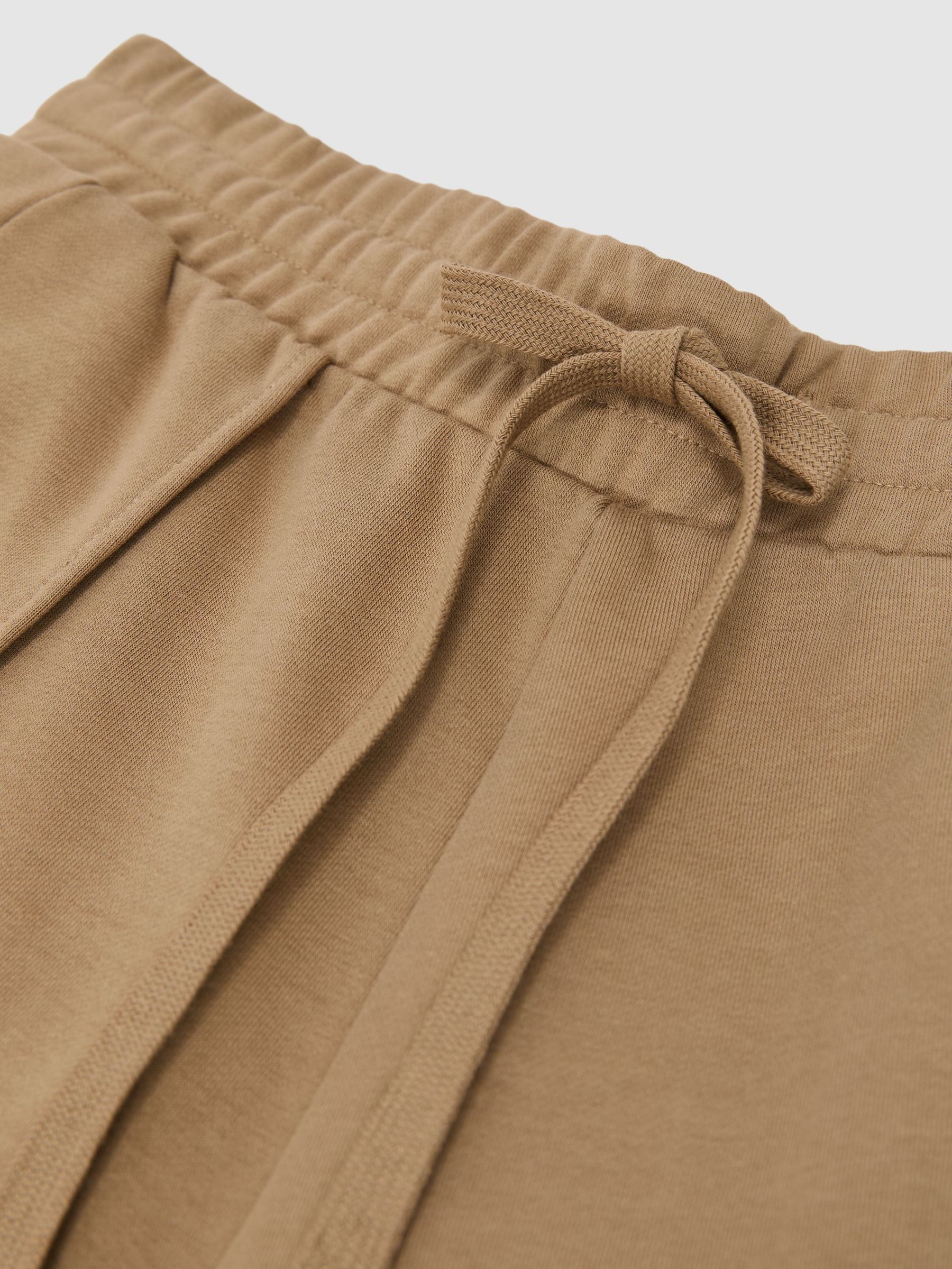 Cotton-Blend Drawstring Sweat Shorts in Tan Neutral - Image 7 of 7