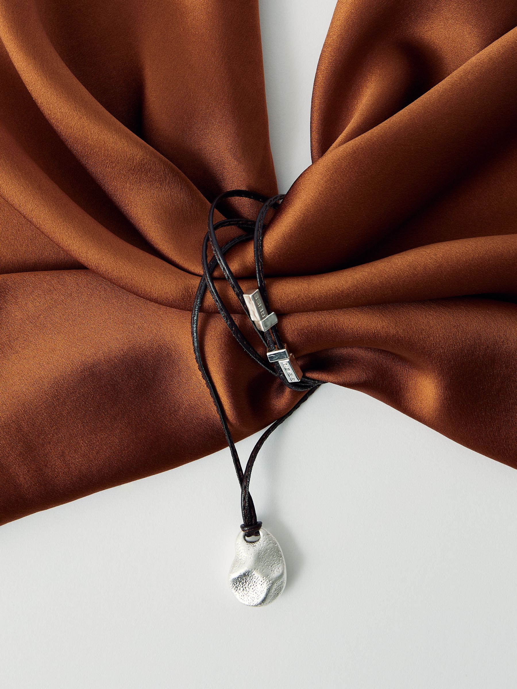 Small Cord Pendant Necklace in Silver - Image 2 of 5