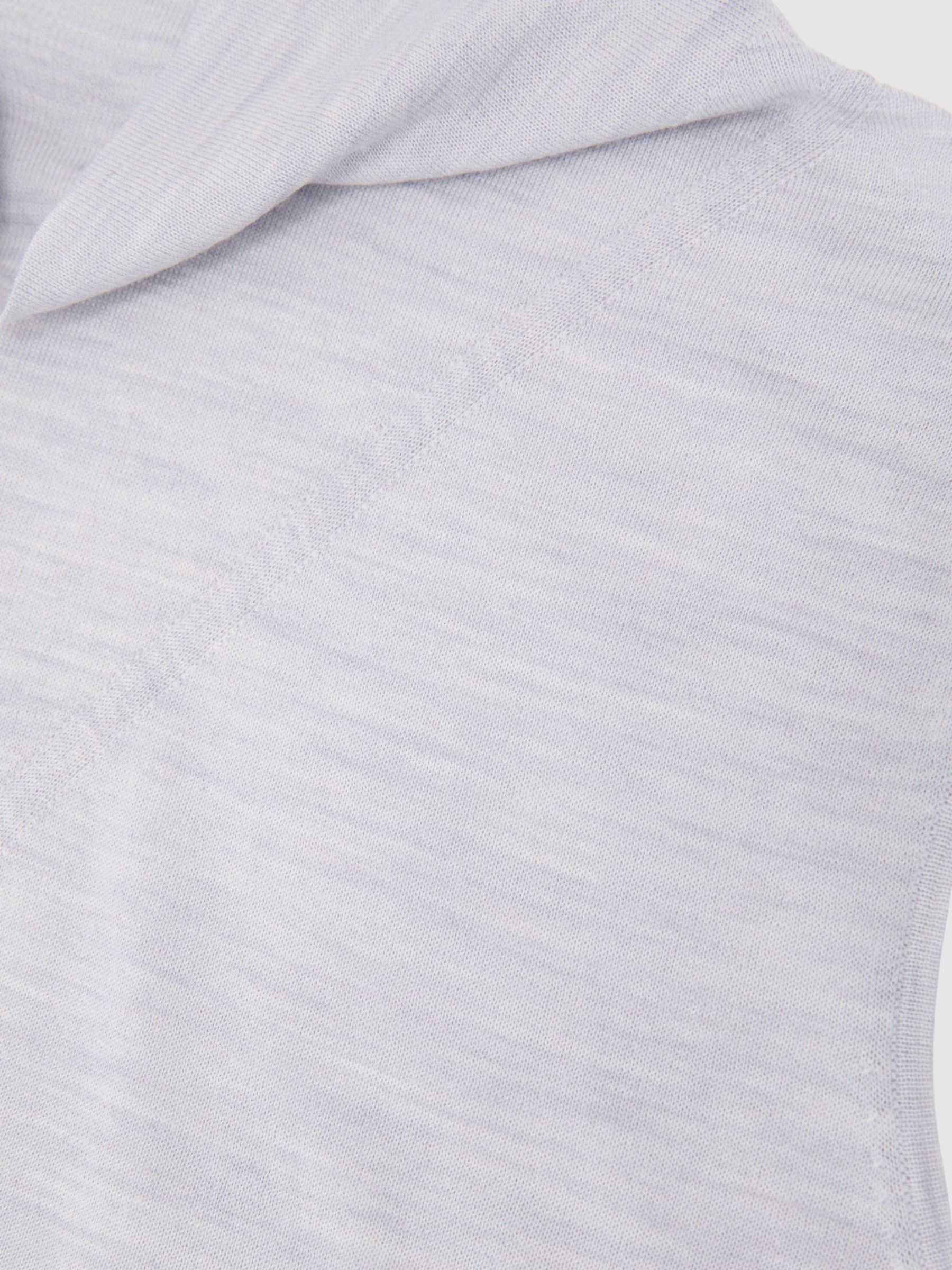Wool Funnel-Neck Sleeveless Knit Top in Grey Marl - image 3