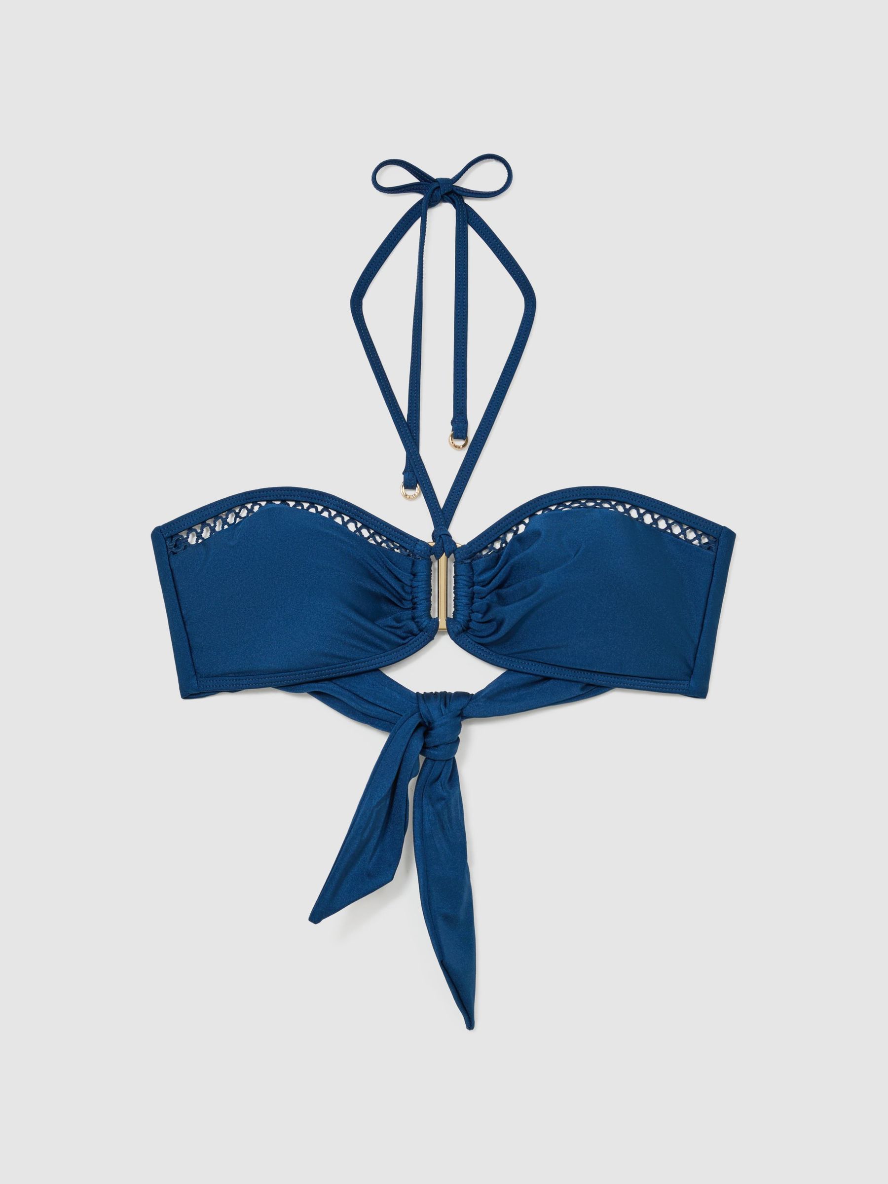 Shimmer Bandeau Bikini Top in Blue - Image 2 of 6