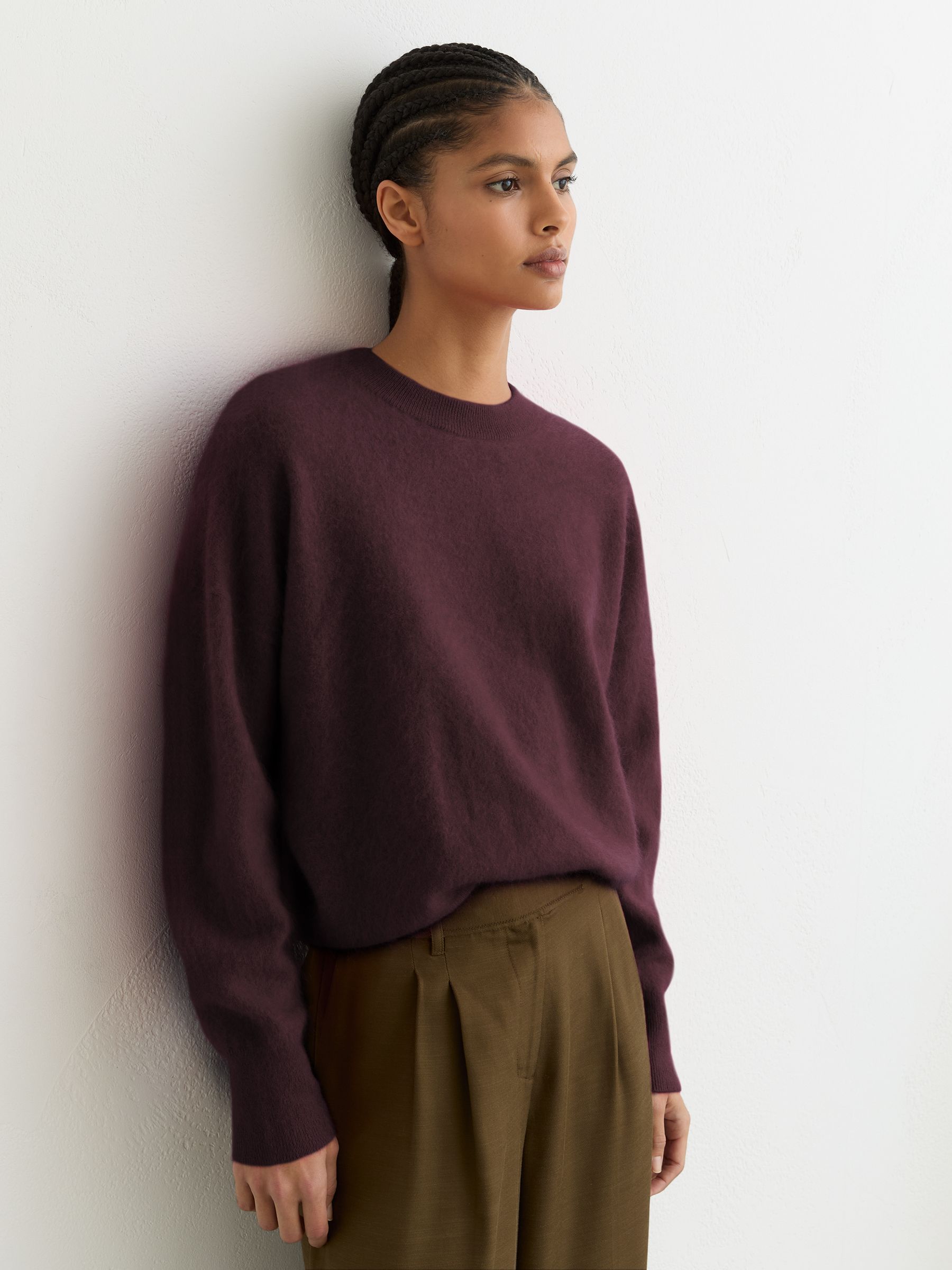 100% Brushed Cashmere Crew Neck Jumper