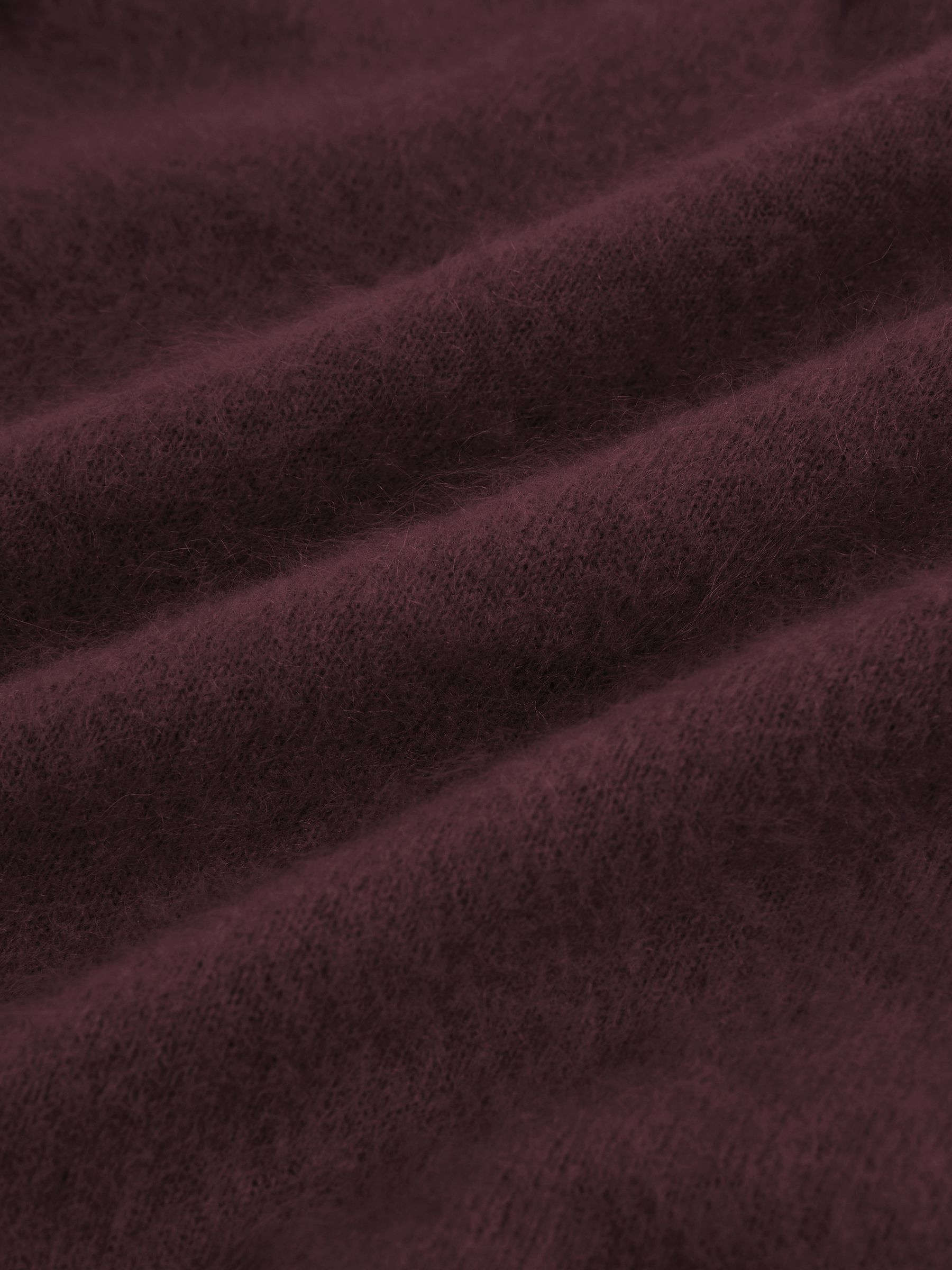 Brushed Cashmere Crew Neck Jumper in Burgundy - Image 6 of 6