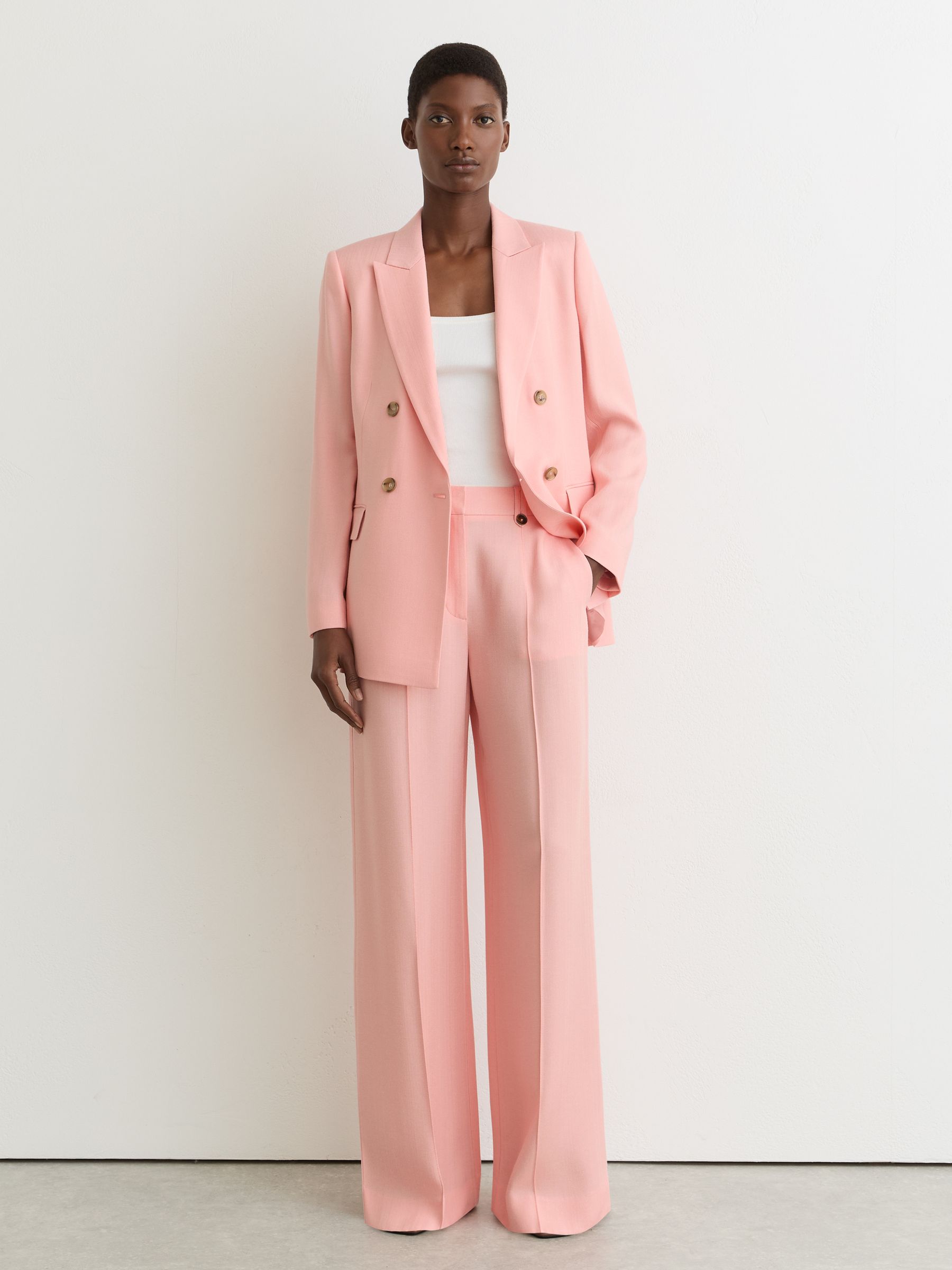 Petite Wide-Leg Suit Trouser in Pink - Image 1 of 8