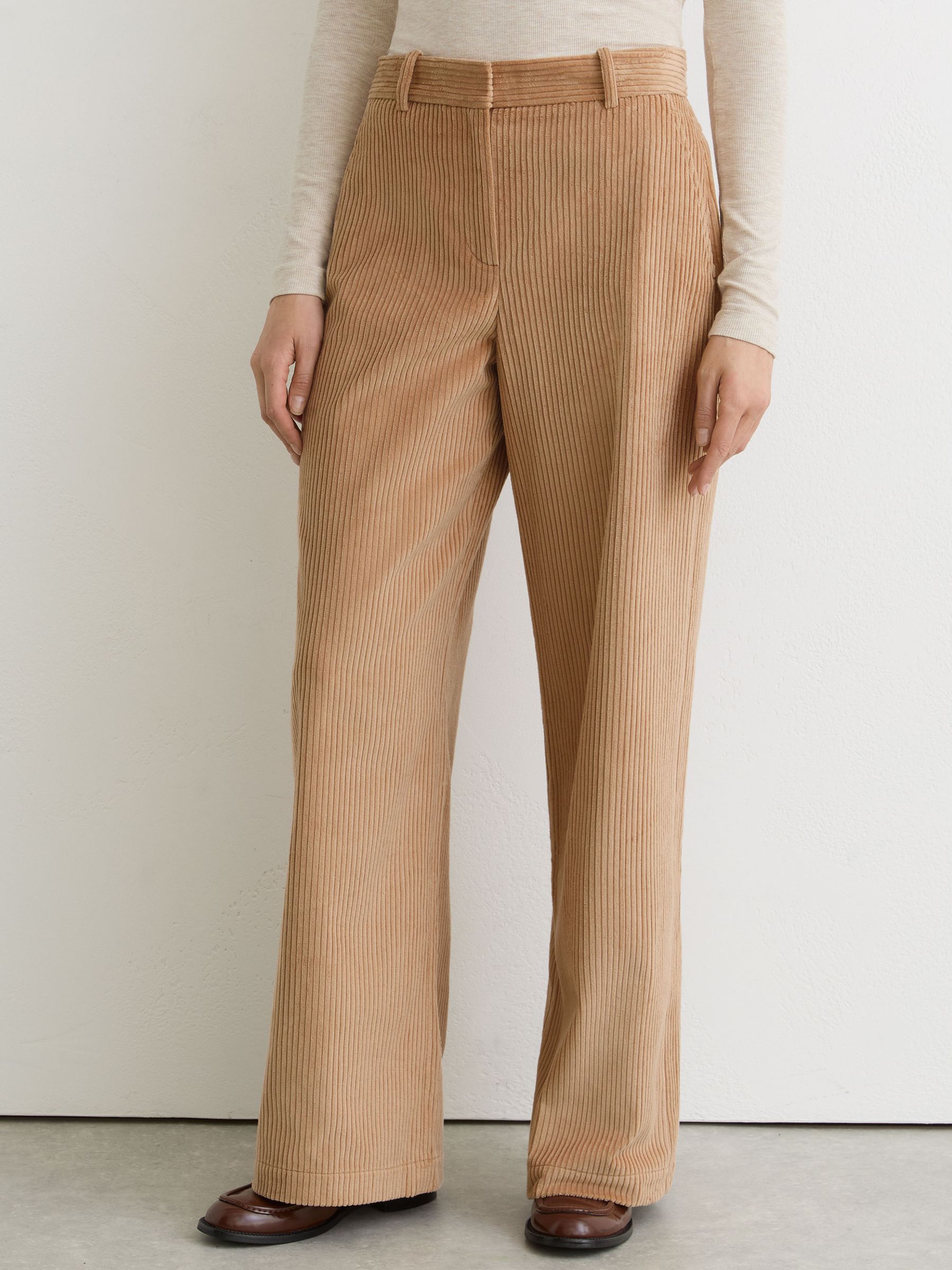 Petite Cotton Corduroy Wide-Leg Trousers in Camel - Image 3 of 8