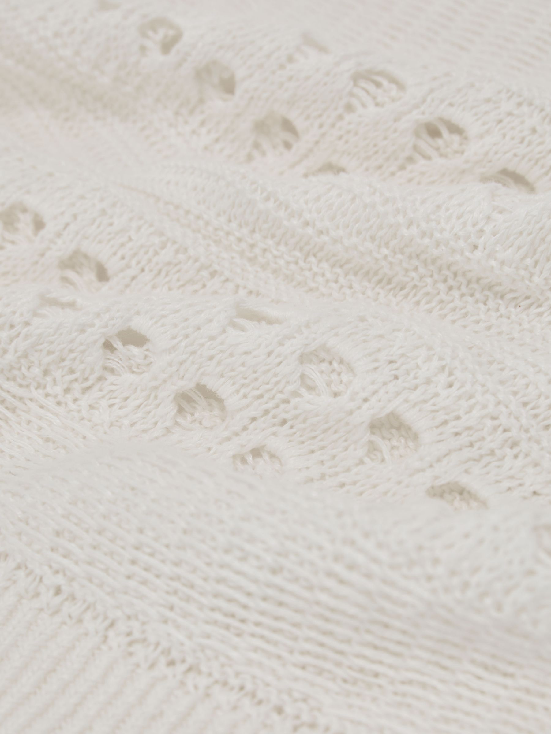 Linen Textured-Knit Top in White - image 5