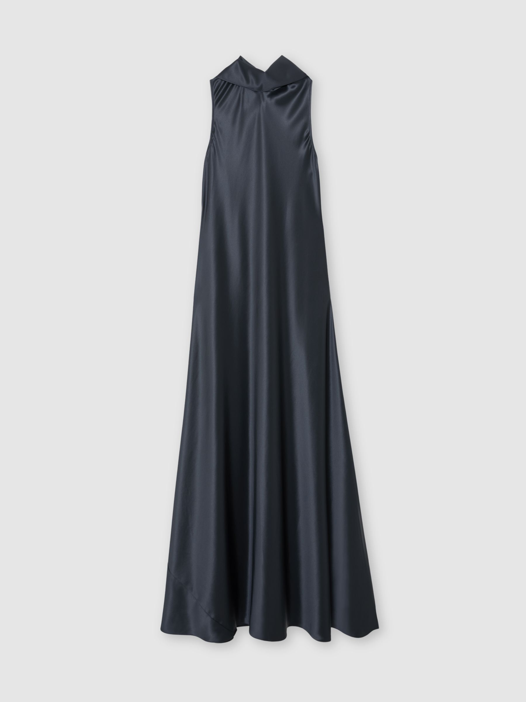 Satin Cape Maxi Dress in Grey - Image 2 of 8