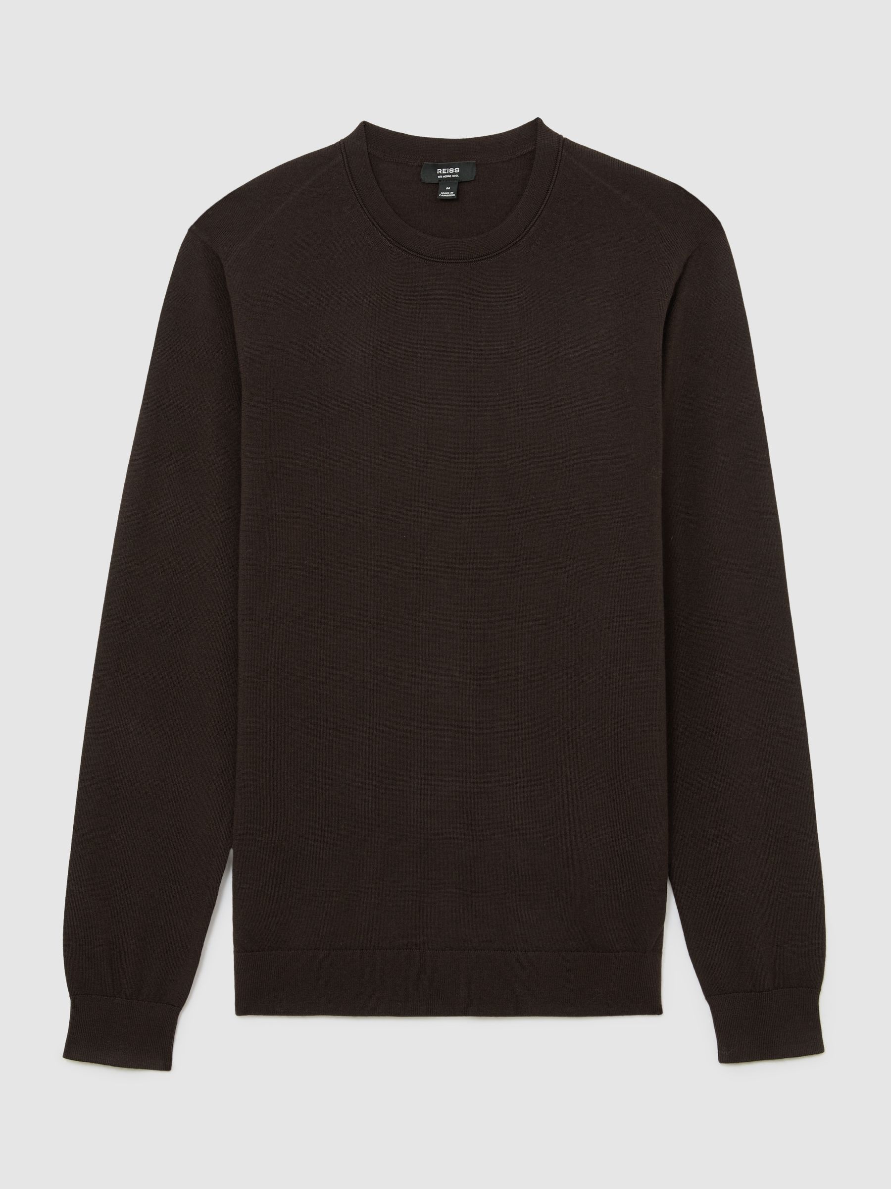 Wool Crew Neck Jumper in Dark Brown - image 1