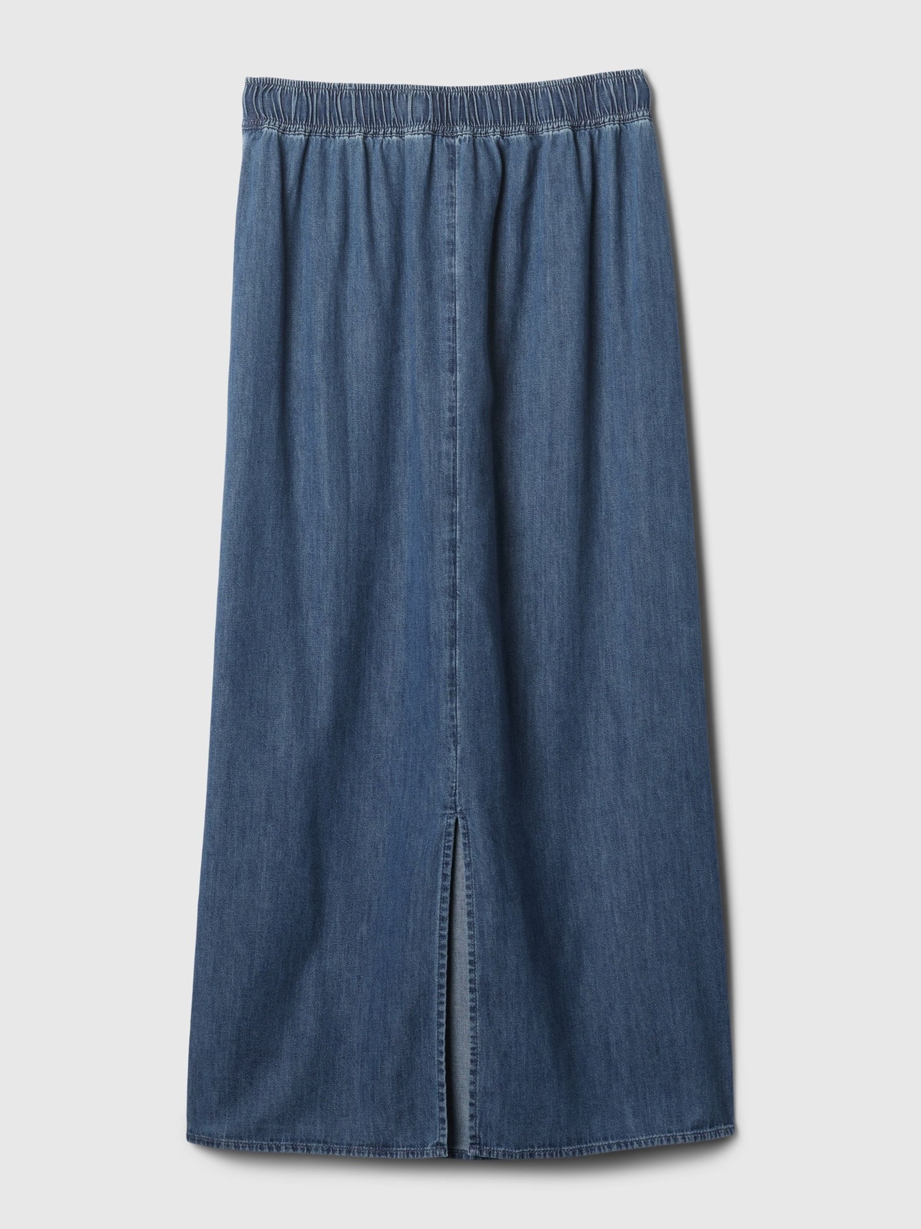 Blue Chambray Denim Maxi Skirt - Image 5 of 5