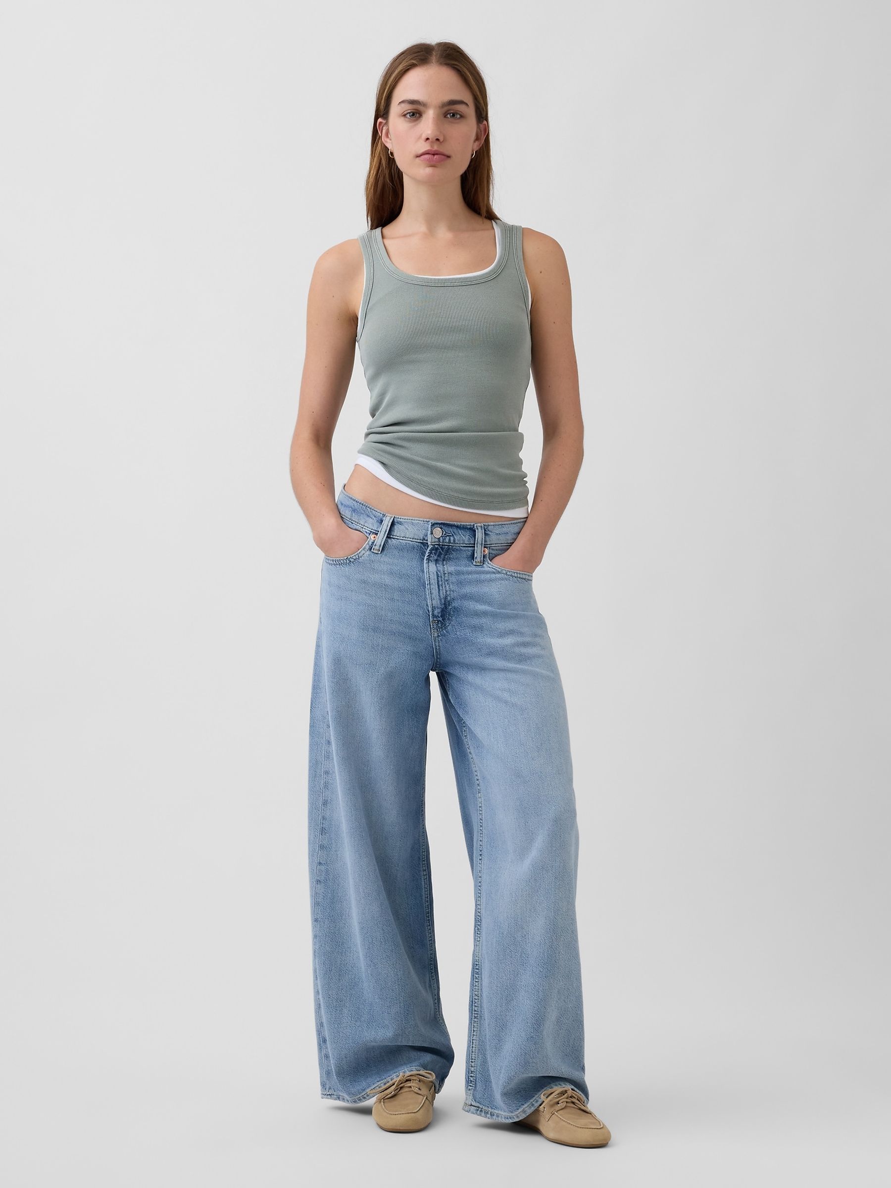 Green Rib Scoop Vest - Image 3 of 3 Green Rib Scoop Vest - Image 3 of 3