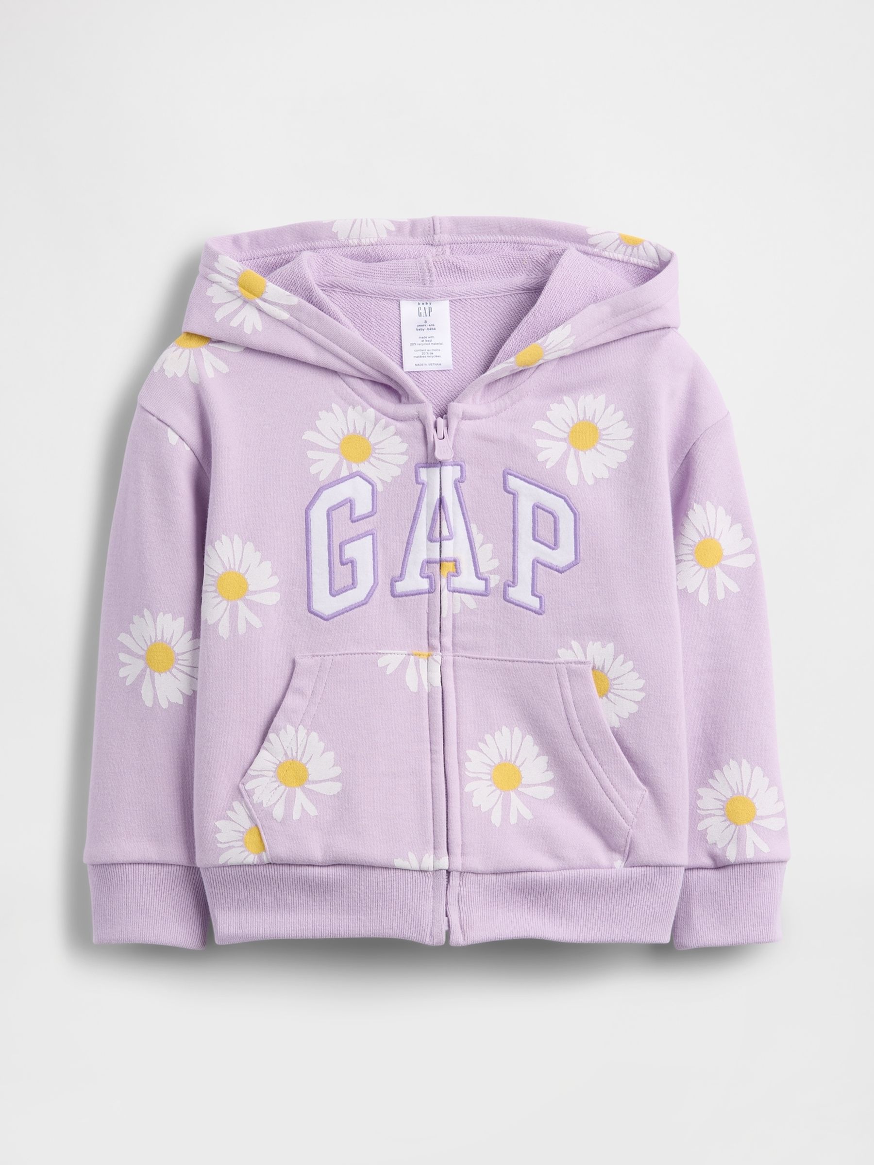 Purple Daisy Relaxed Logo French Terry Zip Hoodie - Image 1 of 3