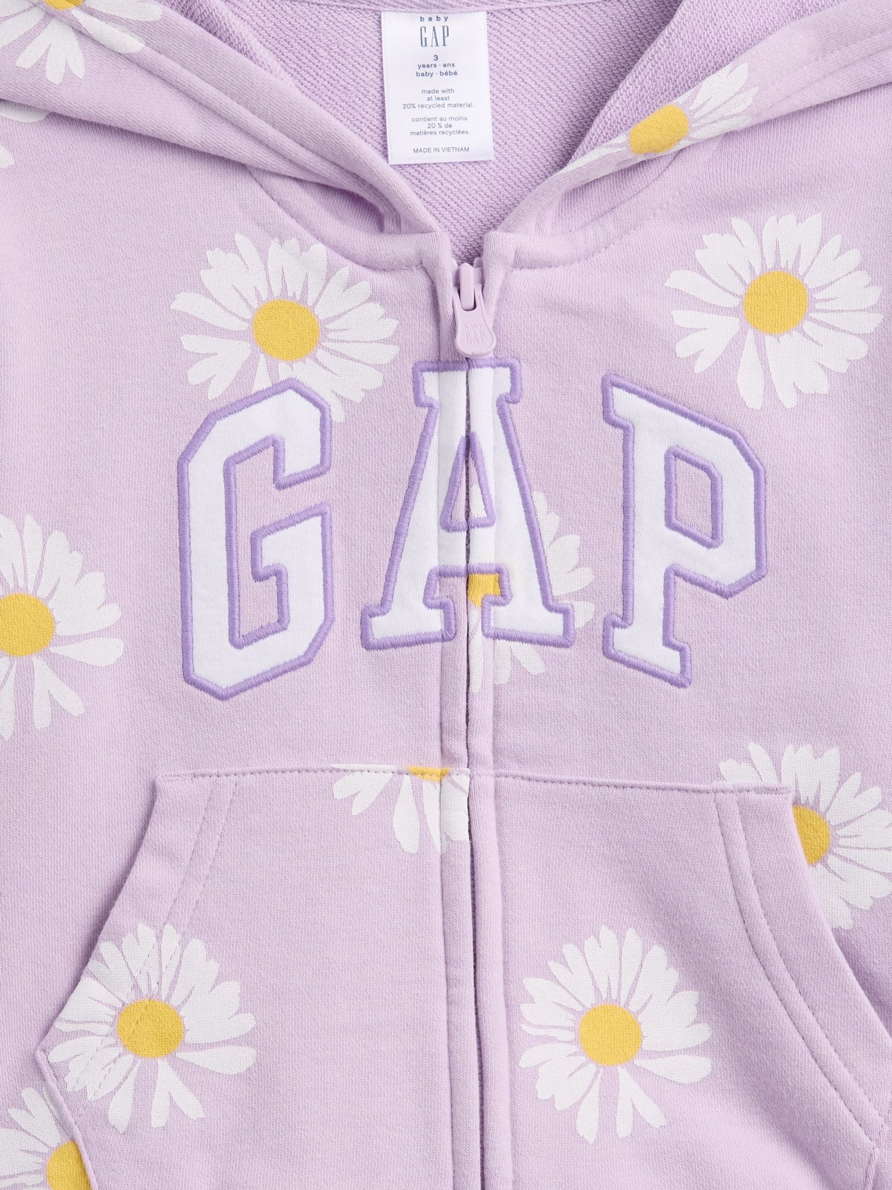 Purple Daisy Relaxed Logo French Terry Zip Hoodie - Image 3 of 3