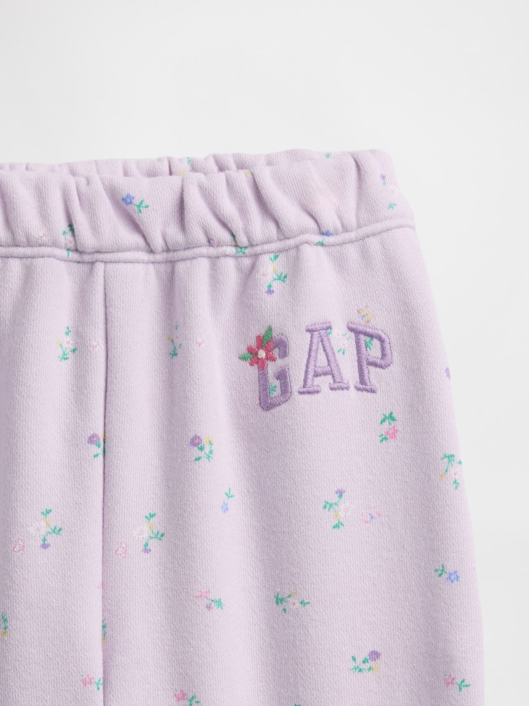 Purple Floral Vintage Soft Terry Barrel Joggers - Image 3 of 3