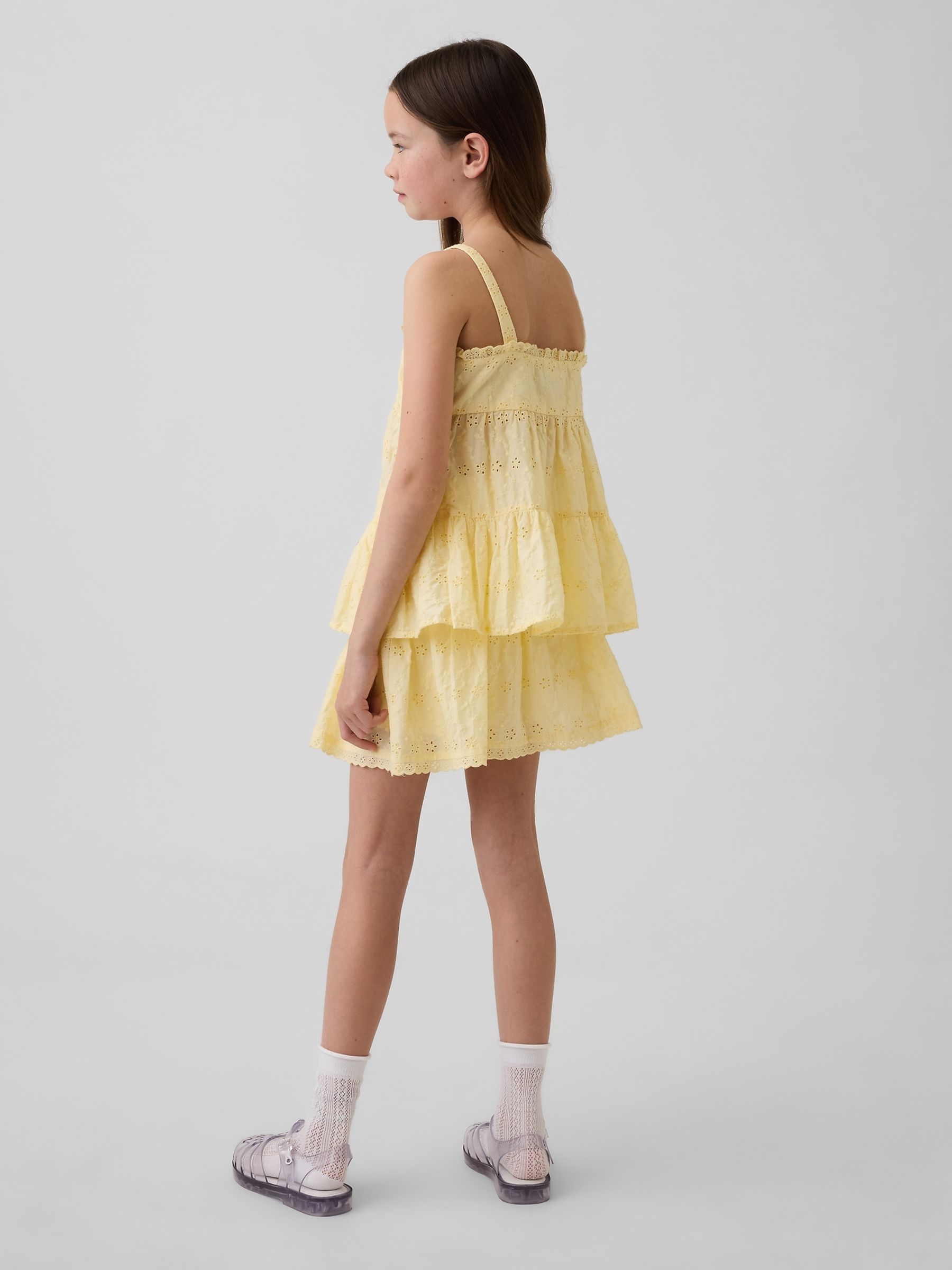 Yellow Eyelet Foldover Skort - Image 2 of 5 Yellow Eyelet Foldover Skort - Image 2 of 5