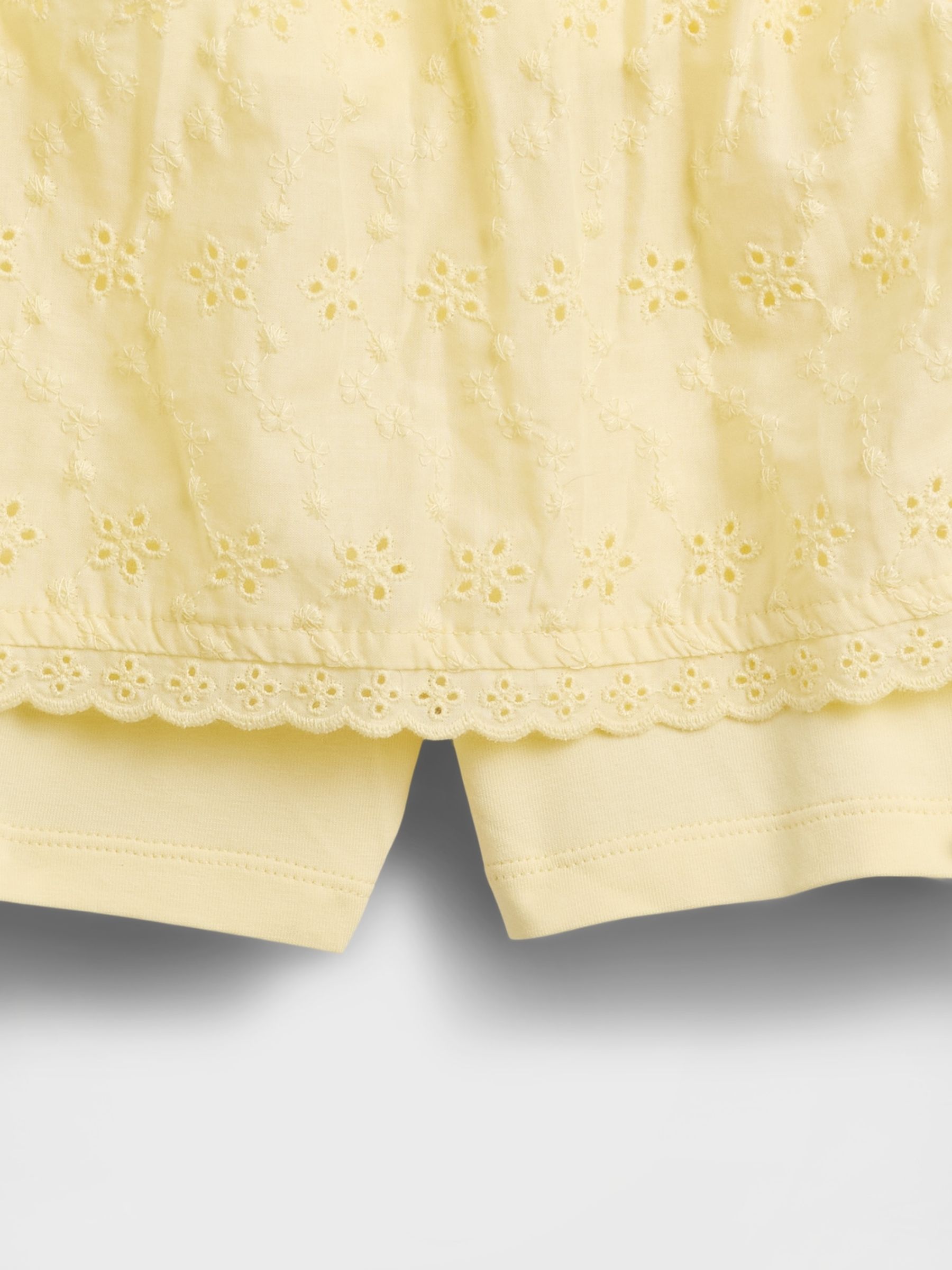 Yellow Eyelet Foldover Skort - Image 3 of 5