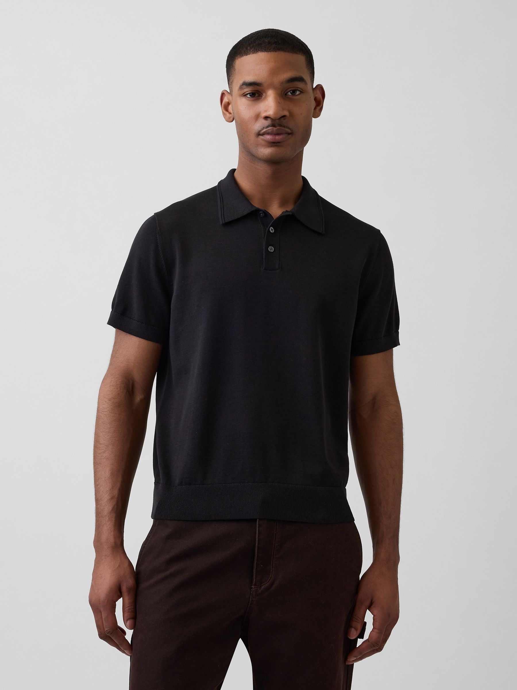 Black Classic Polo Jumper - Image 1 of 4 Black Classic Polo Jumper - Image 1 of 4