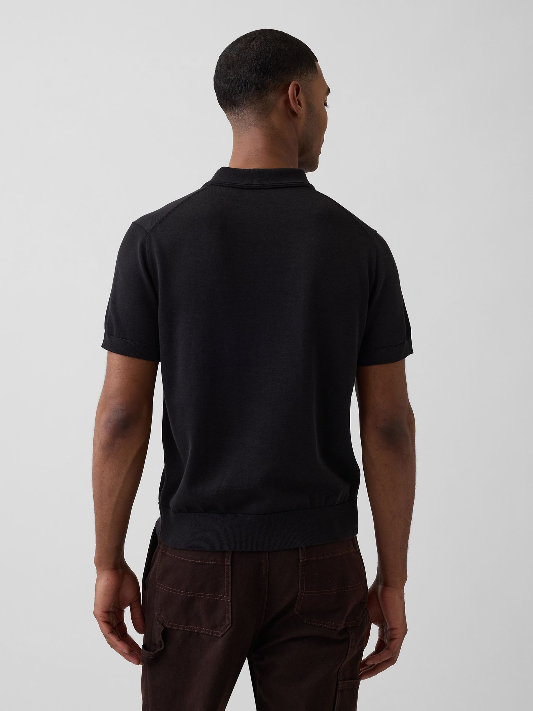 Black Classic Polo Jumper - Image 2 of 4