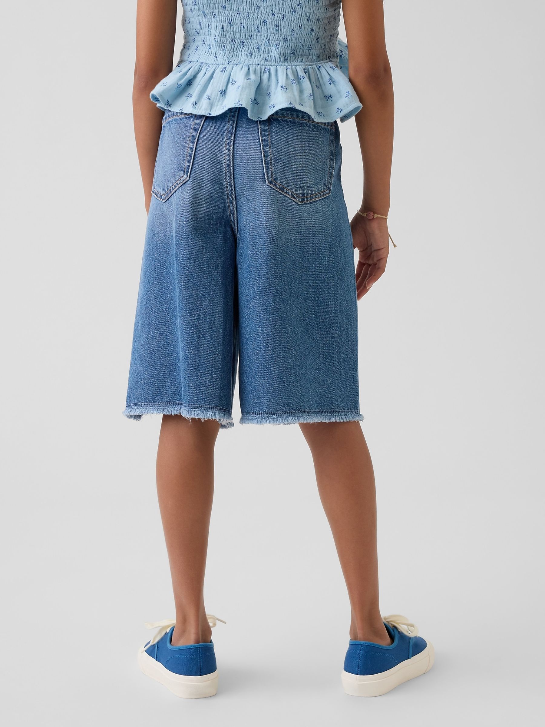 Medium Wash Low Rise UltraSoft Easy Longline Denim Shorts - Image 2 of 5