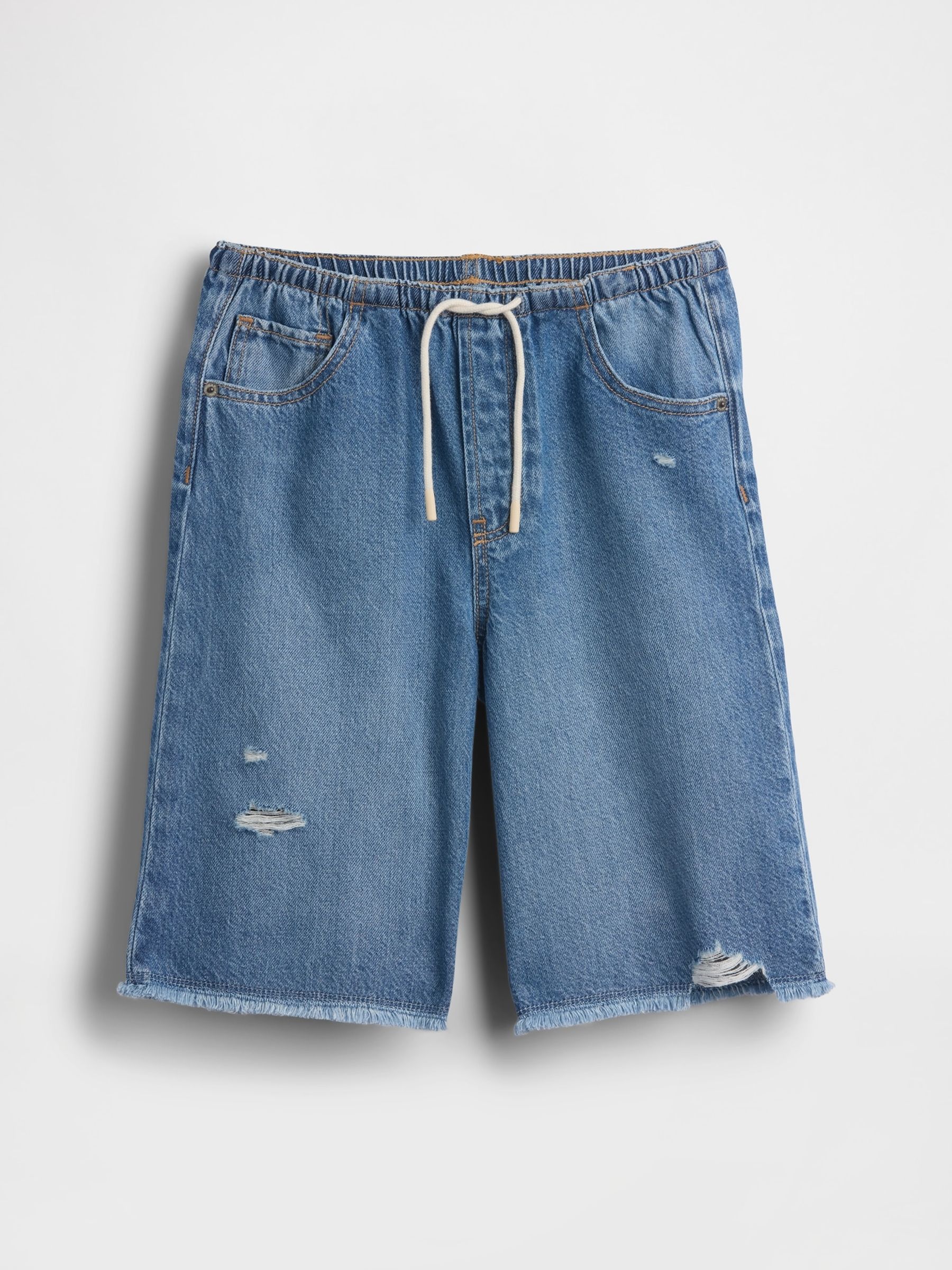 Medium Wash Low Rise UltraSoft Easy Longline Denim Shorts - Image 4 of 5