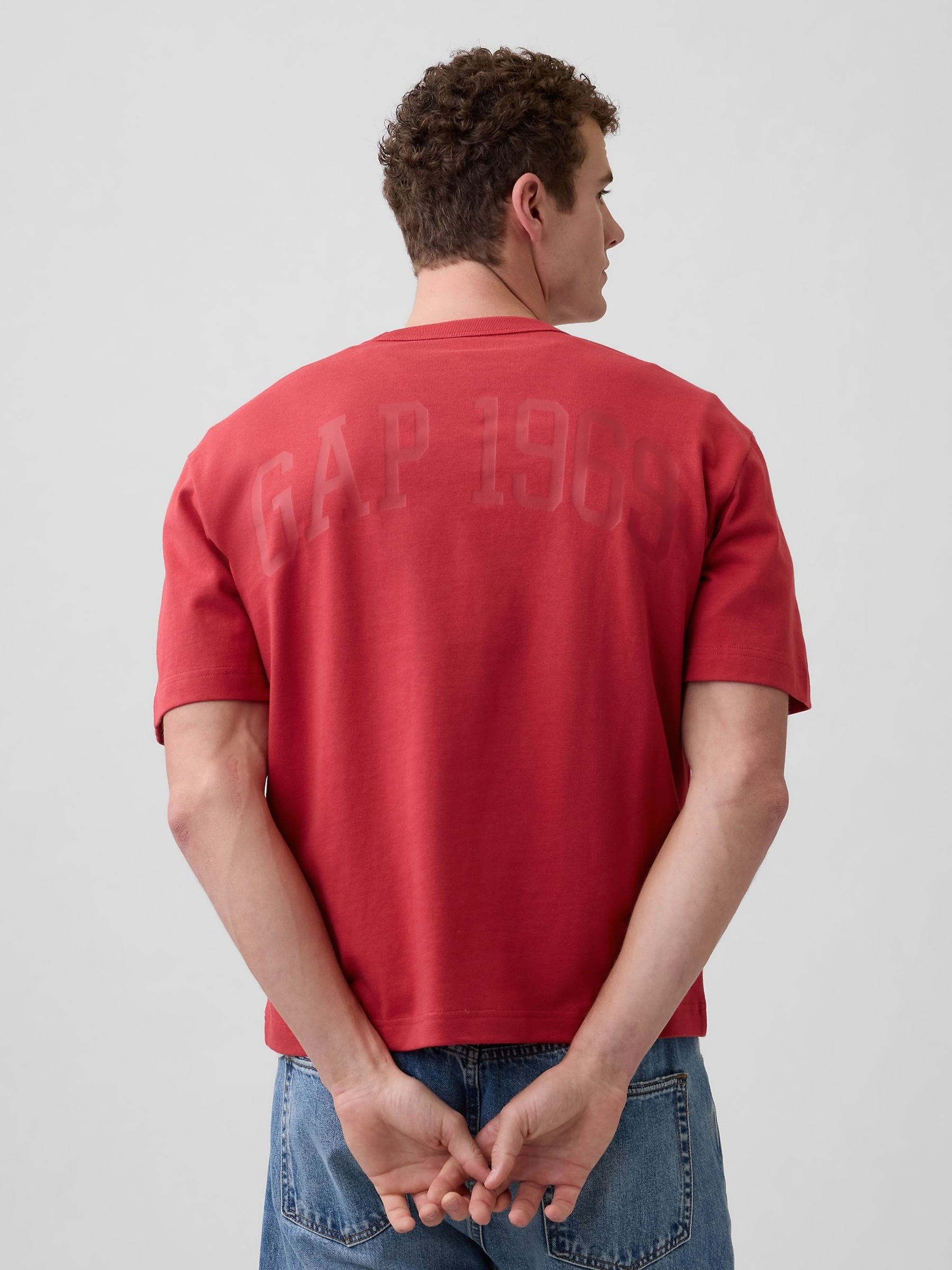 Red Heavyweight Relaxed 1969 Logo Boxy T-Shirt - Image 2 of 4