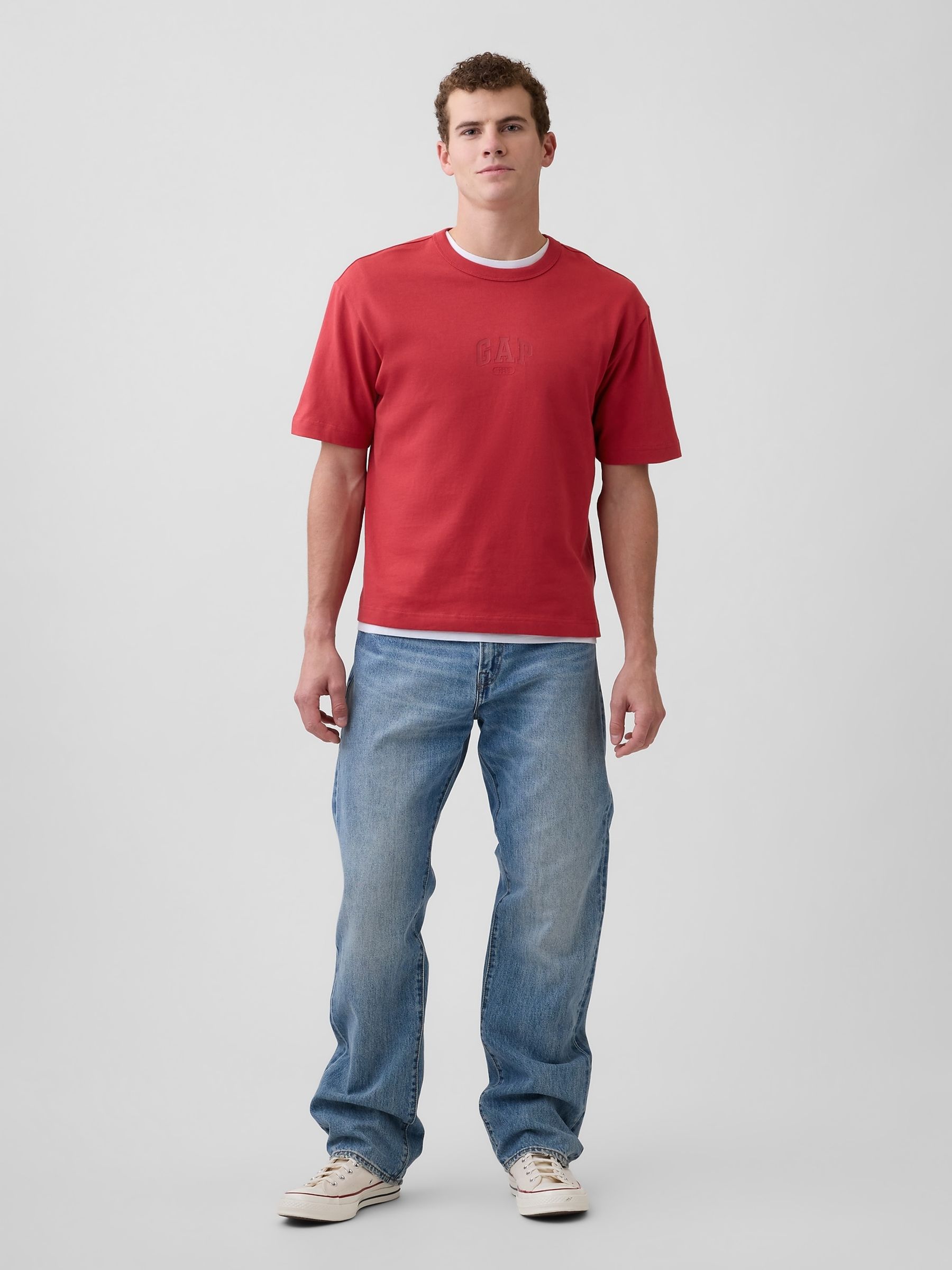 Red Heavyweight Relaxed 1969 Logo Boxy T-Shirt - Image 3 of 4