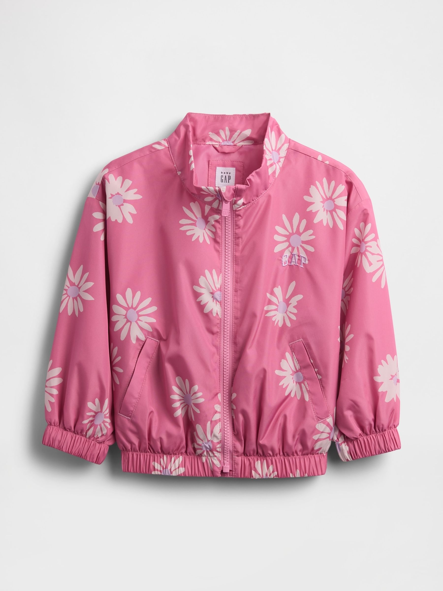 Pink Floral Windbreaker Jacket - Image 1 of 3