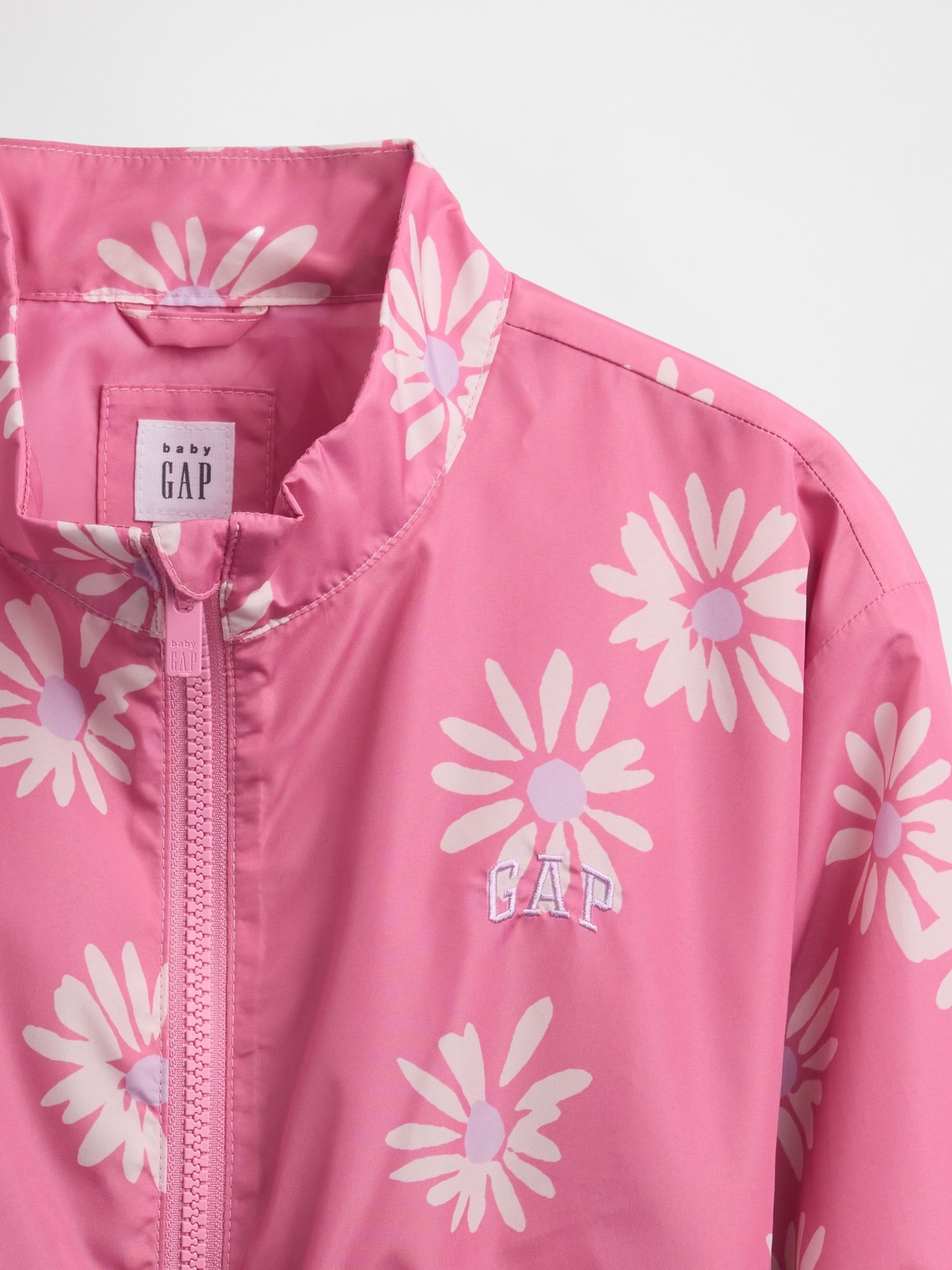 Pink Floral Windbreaker Jacket - Image 3 of 3