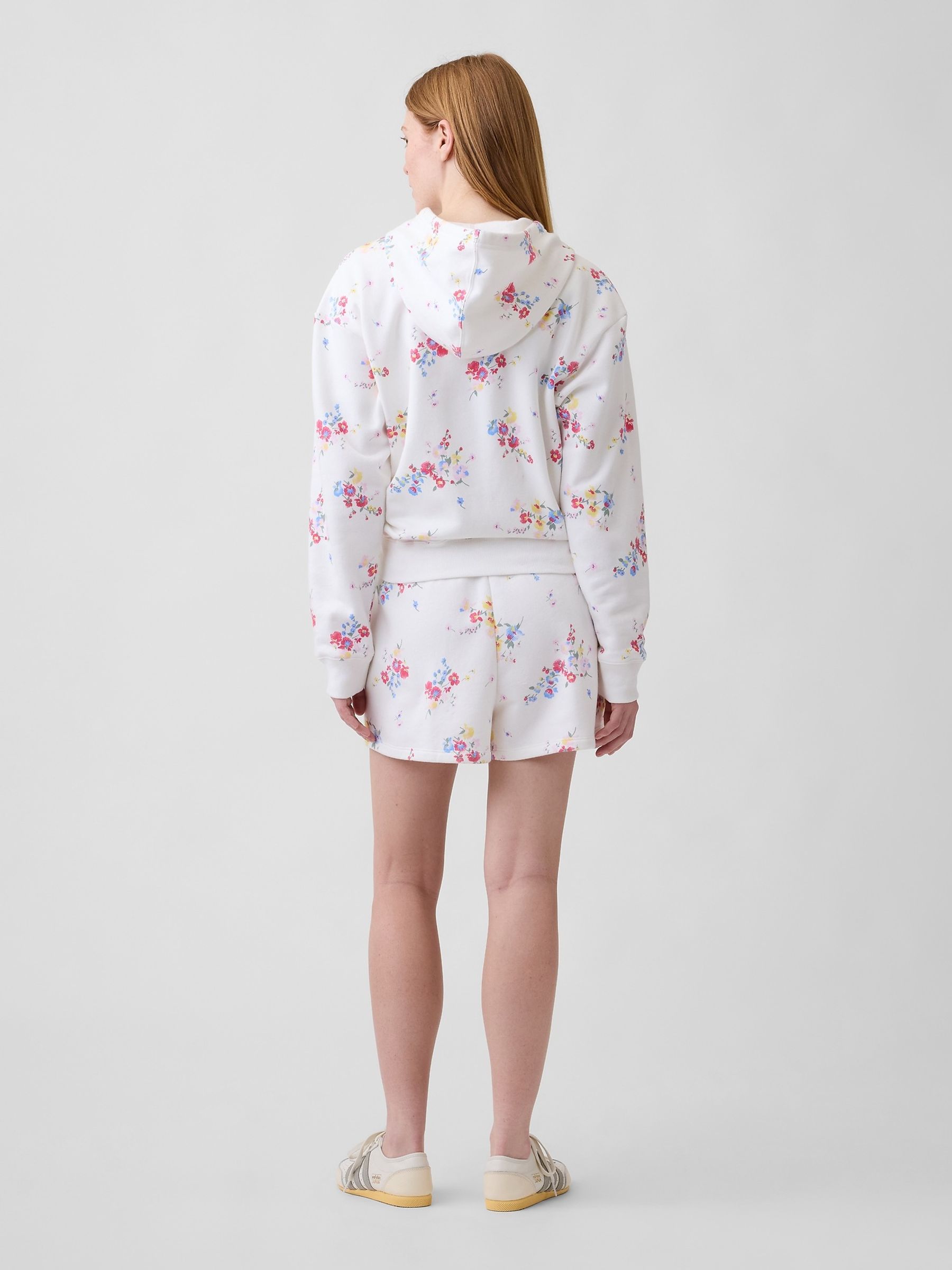 White Floral Logo Shorts - Image 2 of 5 White Floral Logo Shorts - Image 2 of 5