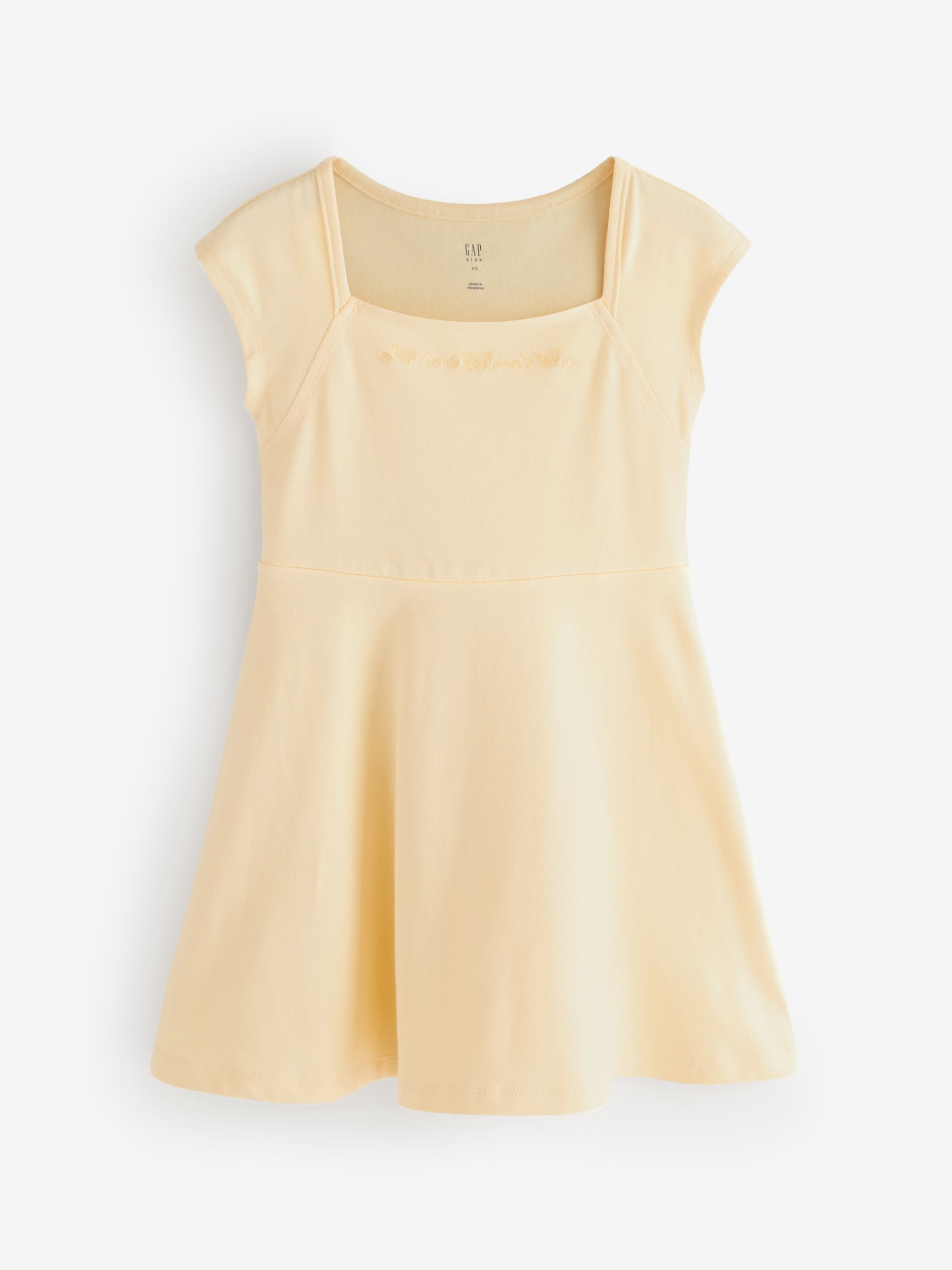 Yellow Jersey Square-Neck Dress - Image 1 of 4 Yellow Jersey Square-Neck Dress - Image 1 of 4